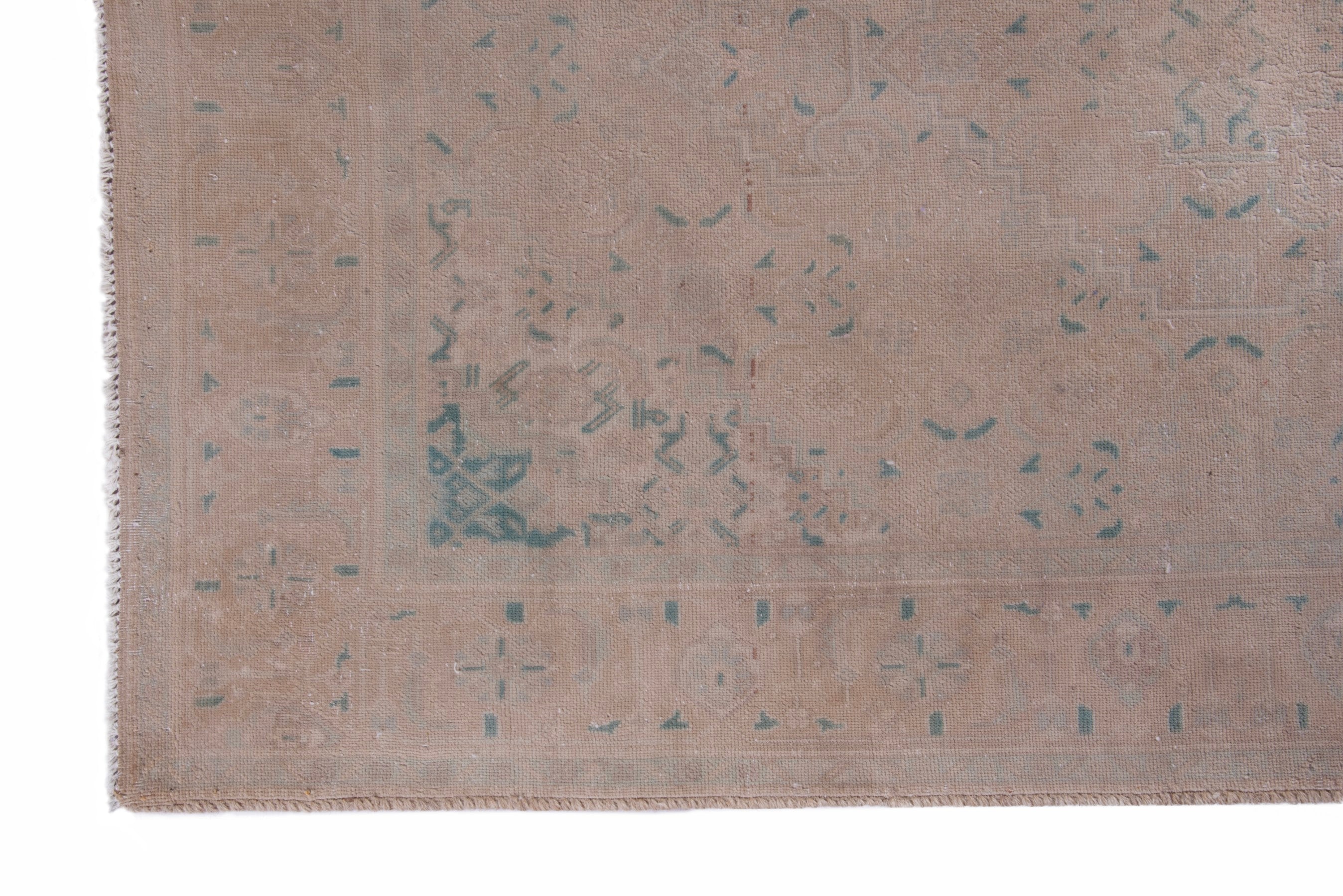 Persian Tabriz accent rug in tan and sage, view 5 of 14
