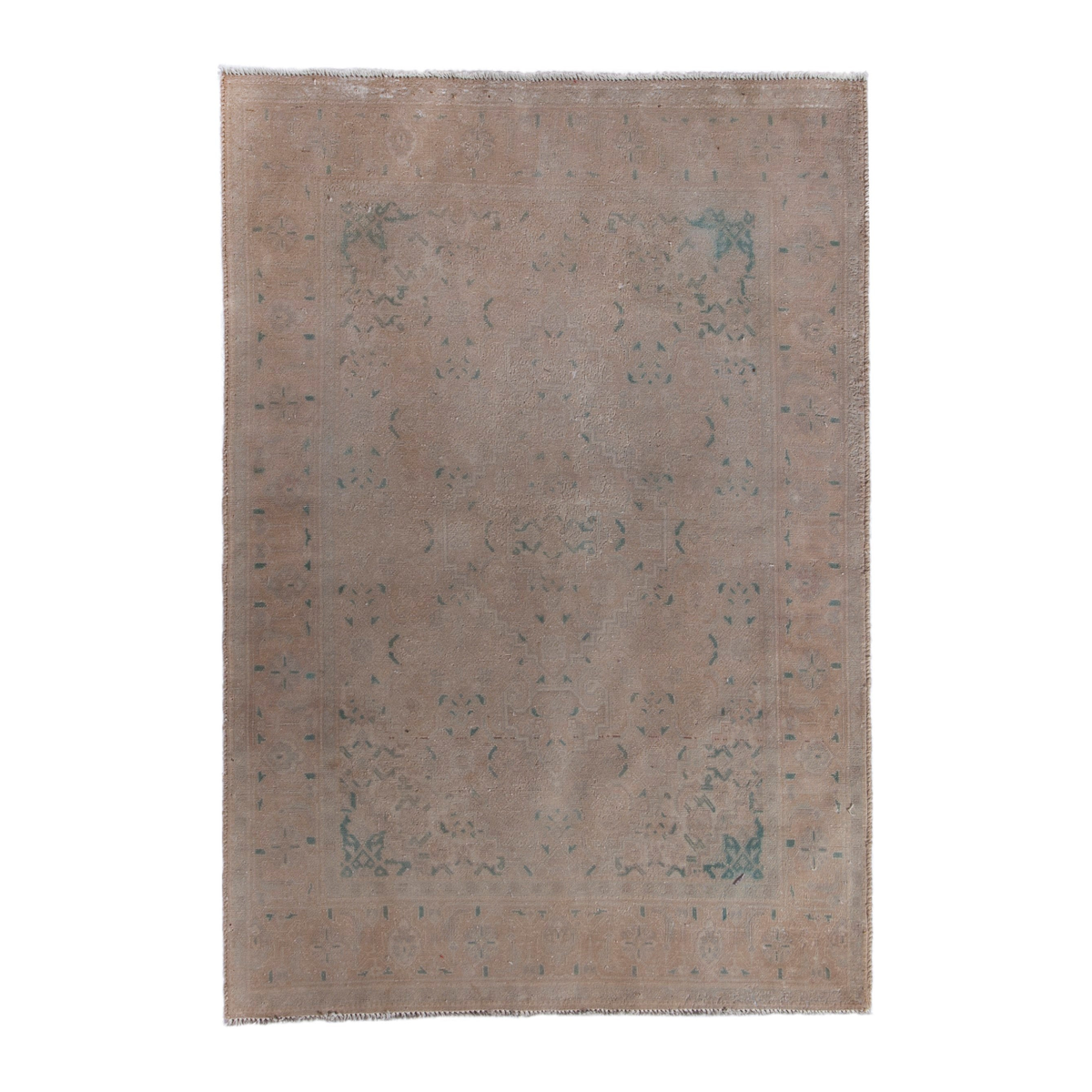 Persian Tabriz accent rug in tan and sage, 3'3" x 4'10"