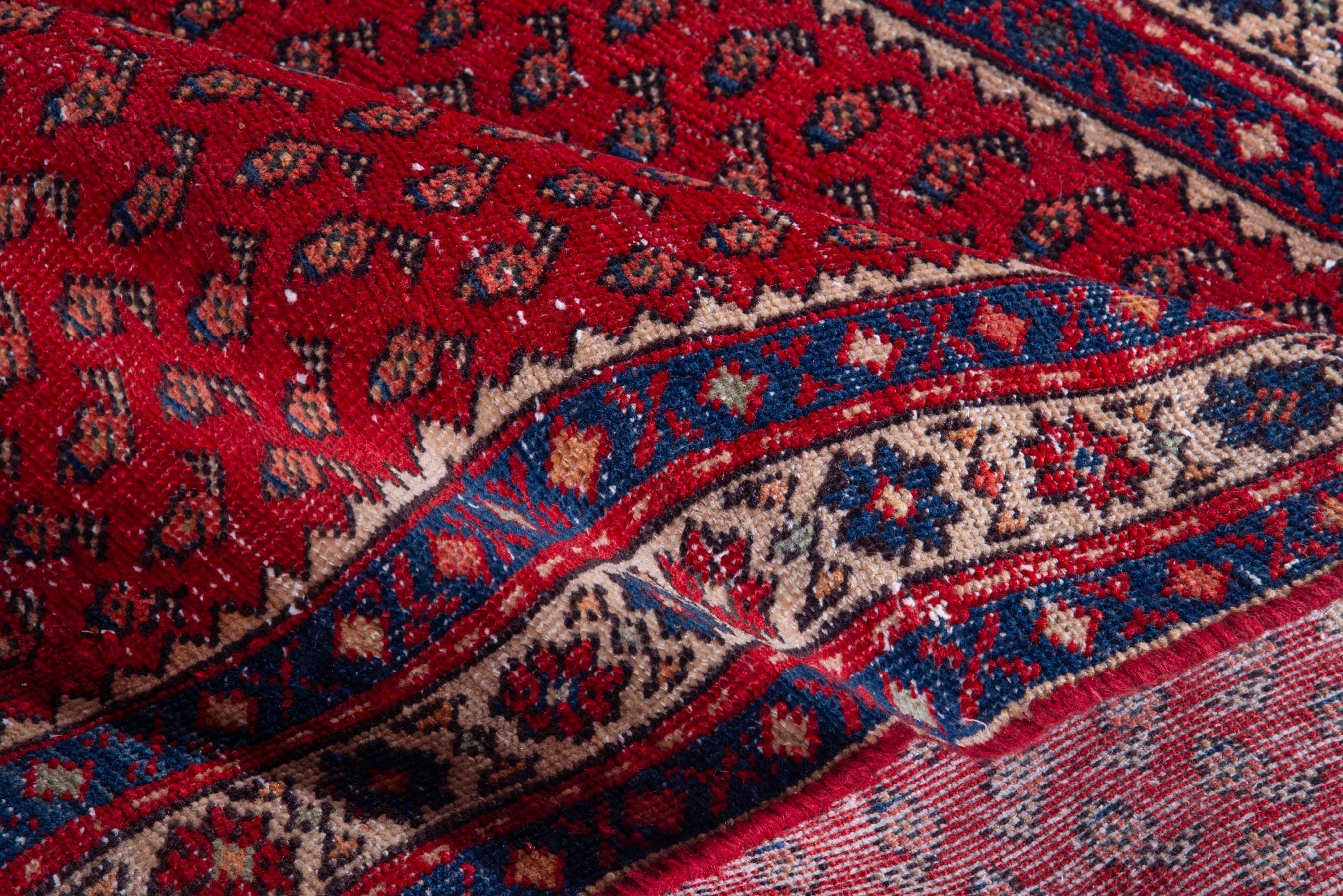 Persian Arak accent rug in deep red and burgundy, view 14 of 16