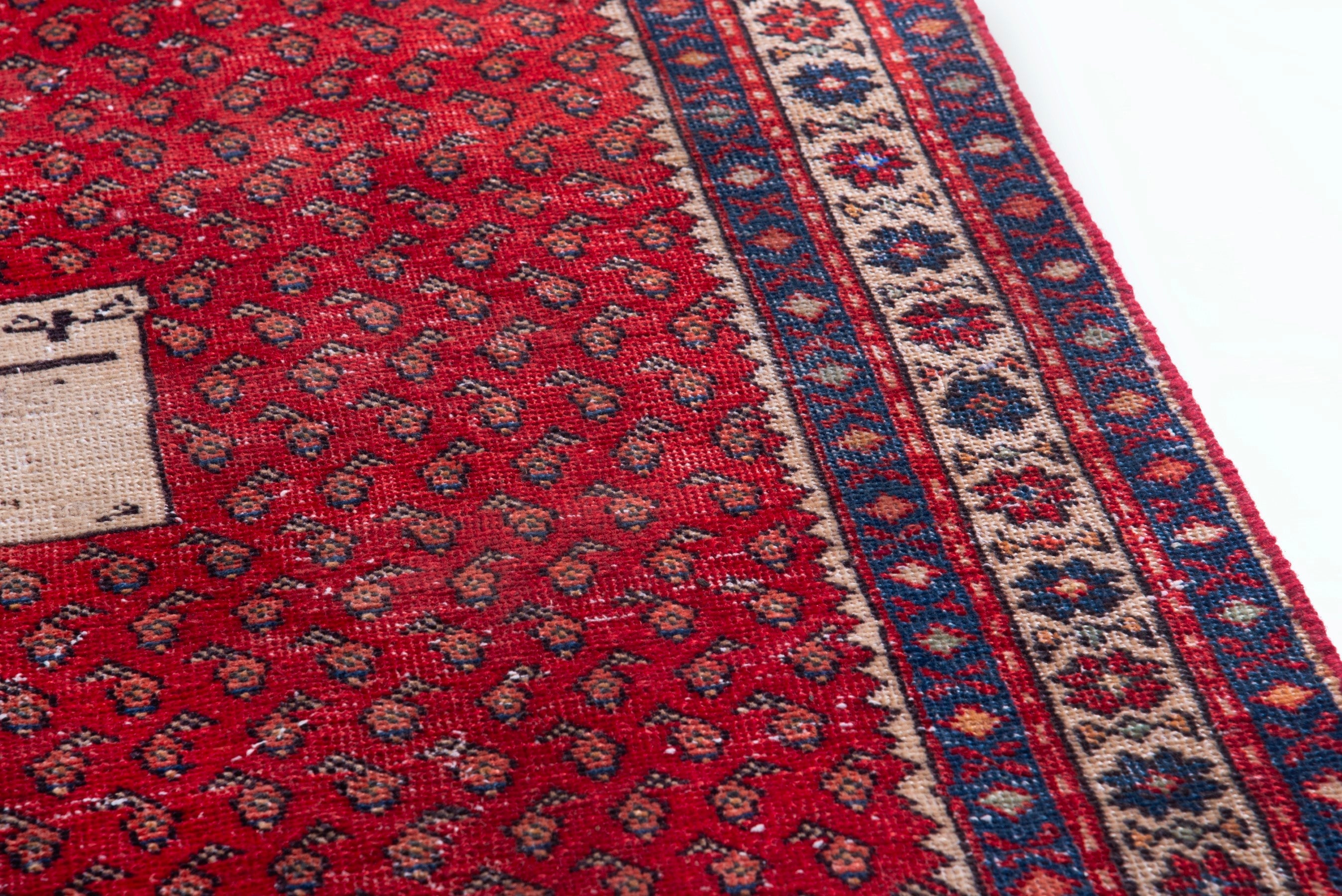 Persian Arak accent rug in deep red and burgundy, view 7 of 16