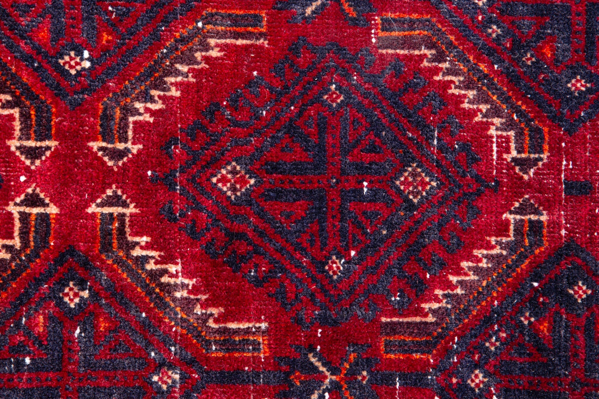 Turkish Anatolian area rug in burgundy and deep red, view 5 of 16