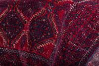 Turkish Anatolian area rug in burgundy and deep red, view 6 of 16