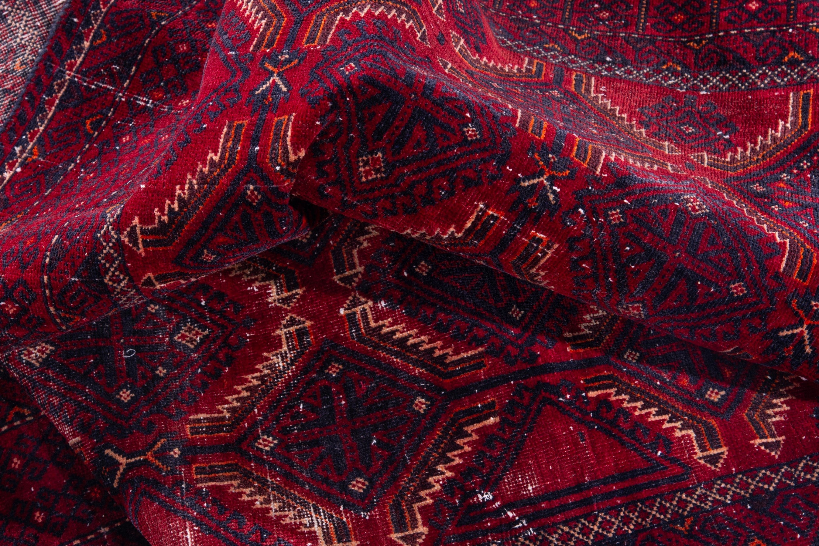Persian area rug in burgundy and deep red, view 14 of 15