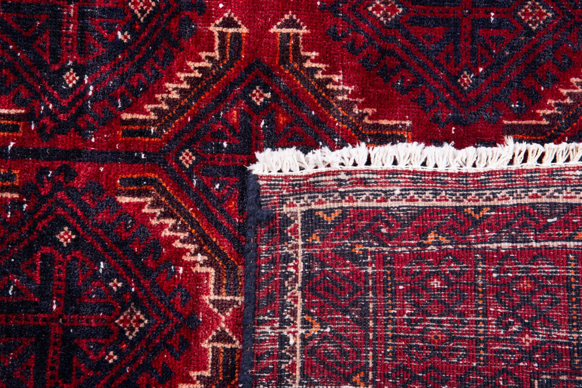 Turkish Anatolian area rug in burgundy and deep red, view 8 of 16