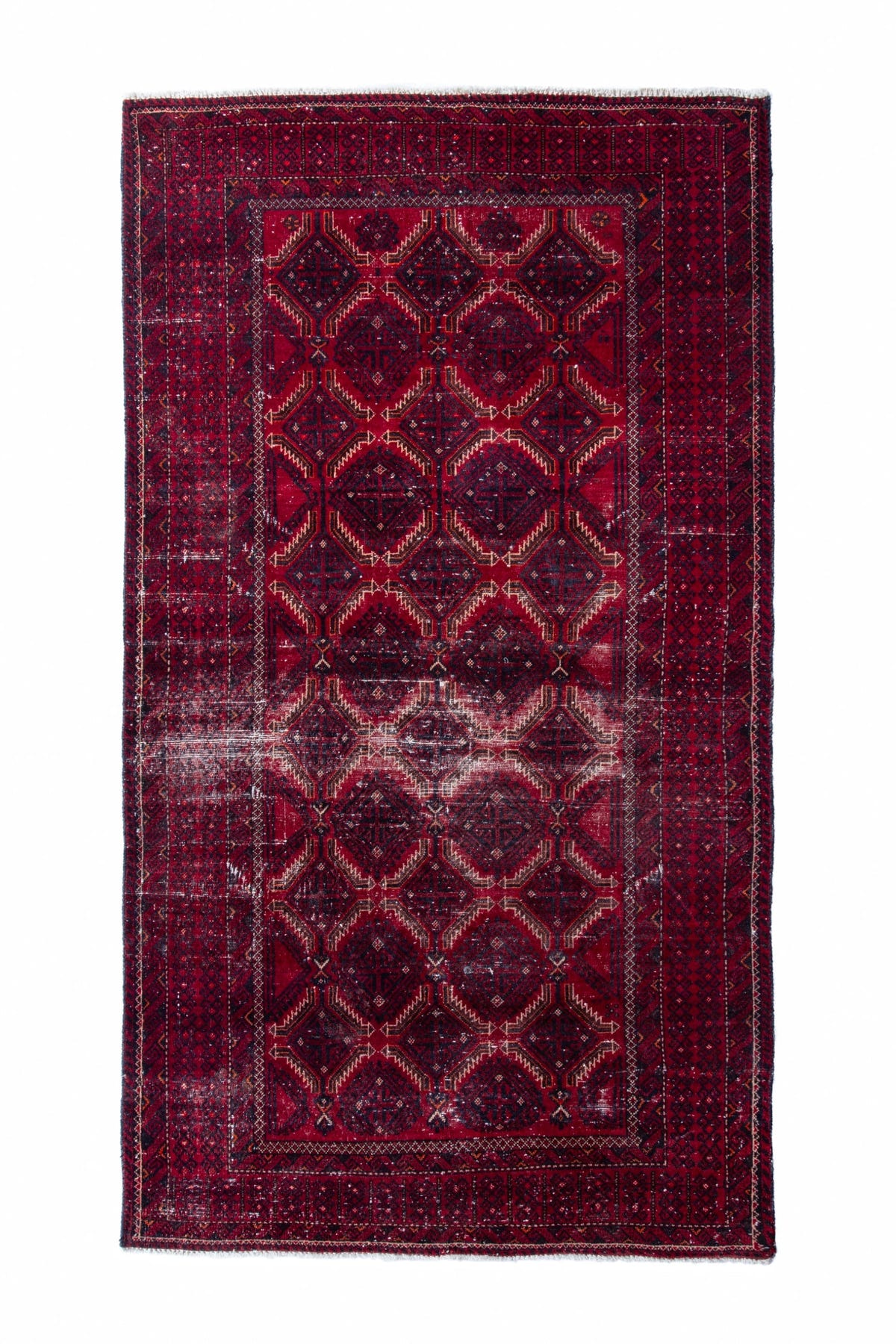 Turkish Anatolian area rug in burgundy and deep red, view 2 of 16