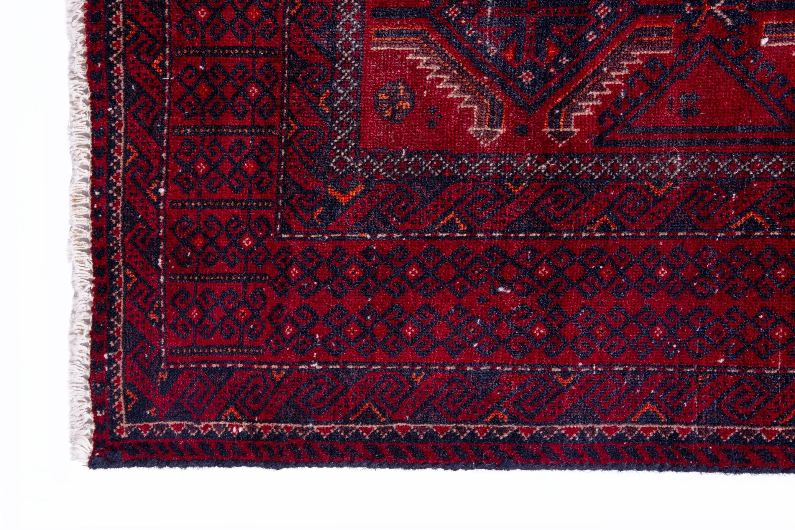 Persian area rug in burgundy and deep red, view 5 of 15