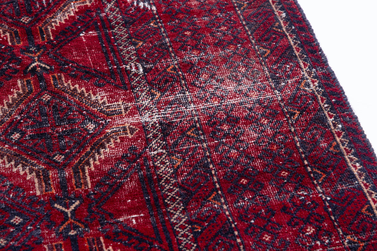 Turkish Anatolian area rug in burgundy and deep red, view 14 of 16