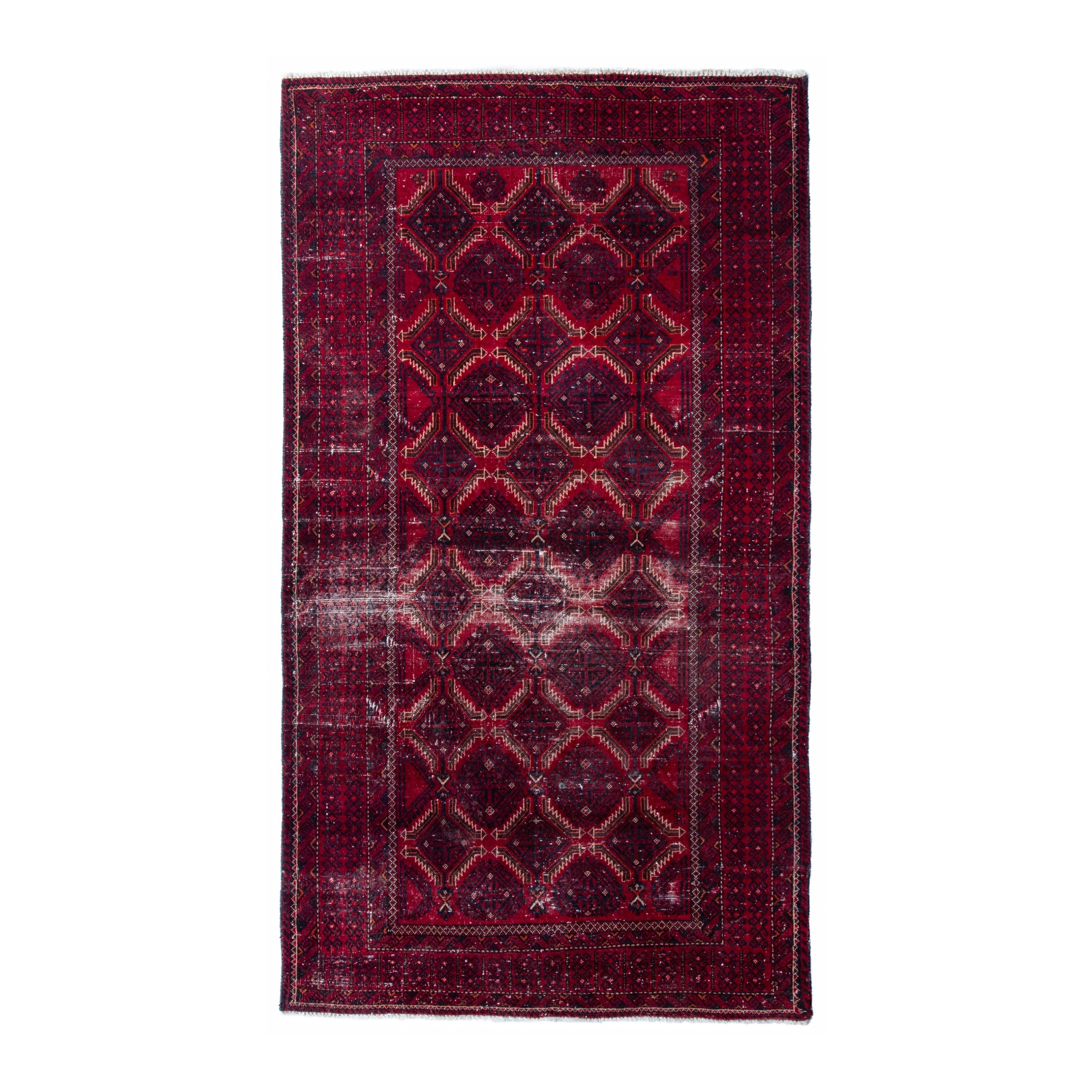 Persian area rug in burgundy and deep red, 3'7" x 6'9"