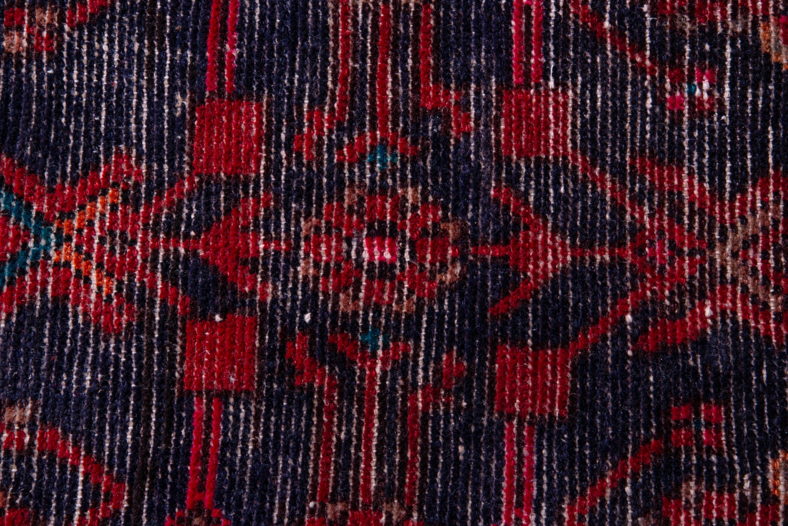 Persian Hamedan accent rug in burgundy and deep red, view 10 of 16
