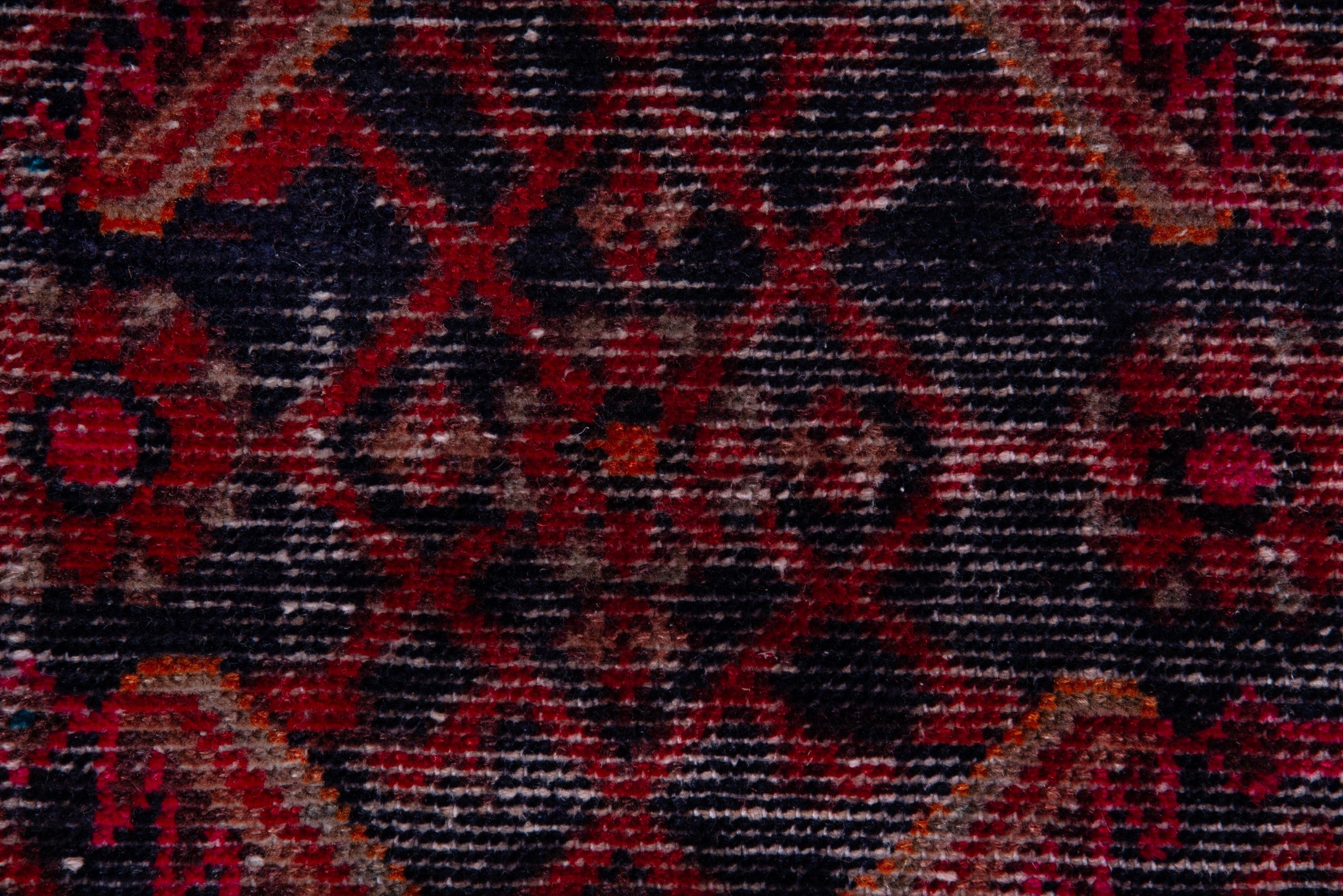 Persian Hamedan accent rug in burgundy and deep red, view 12 of 16