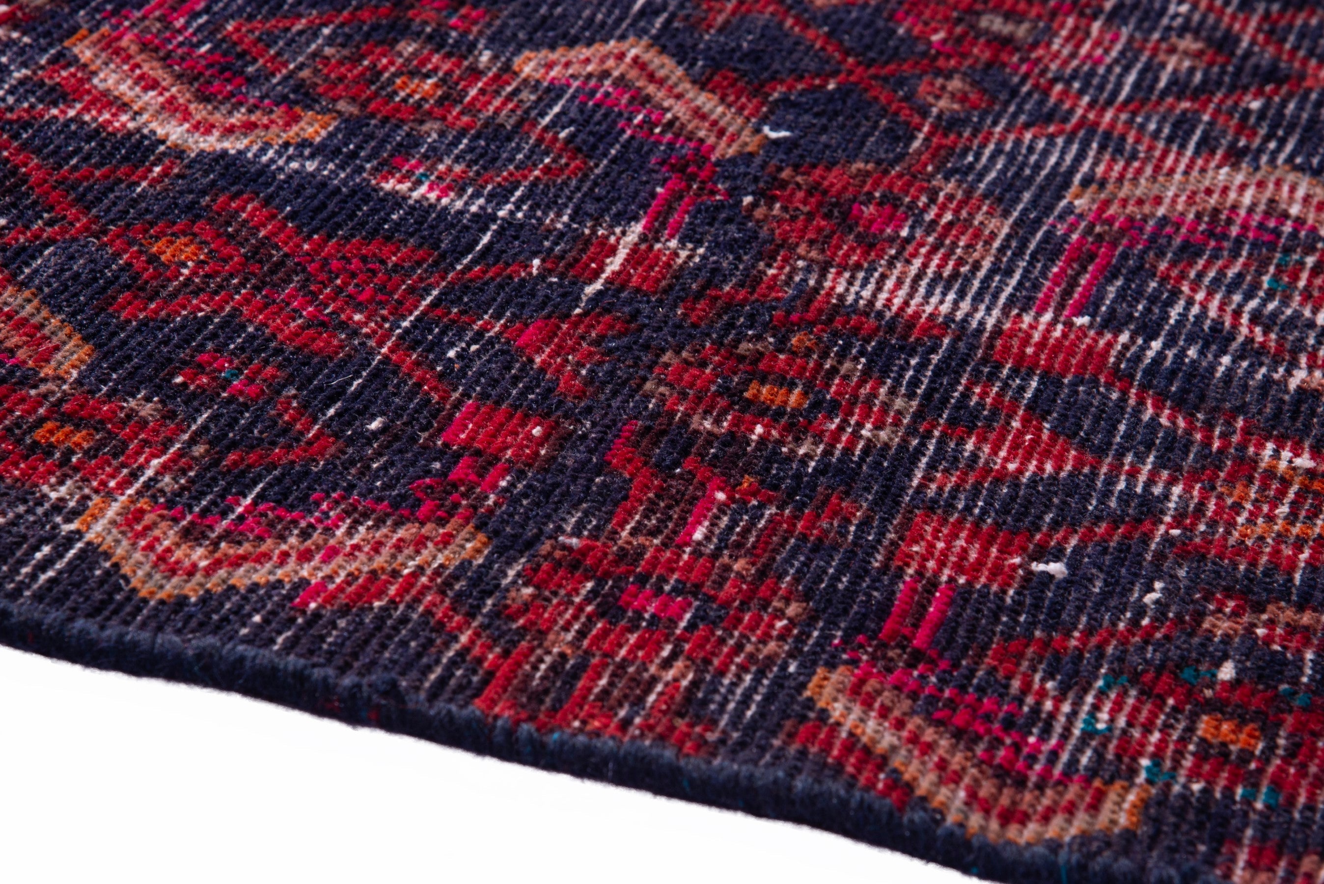 Persian Hamedan accent rug in burgundy and deep red, view 8 of 16