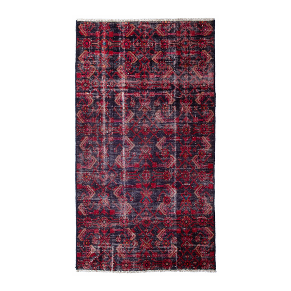 Persian Hamedan accent rug in burgundy and deep red, 3'3" x 5'9"