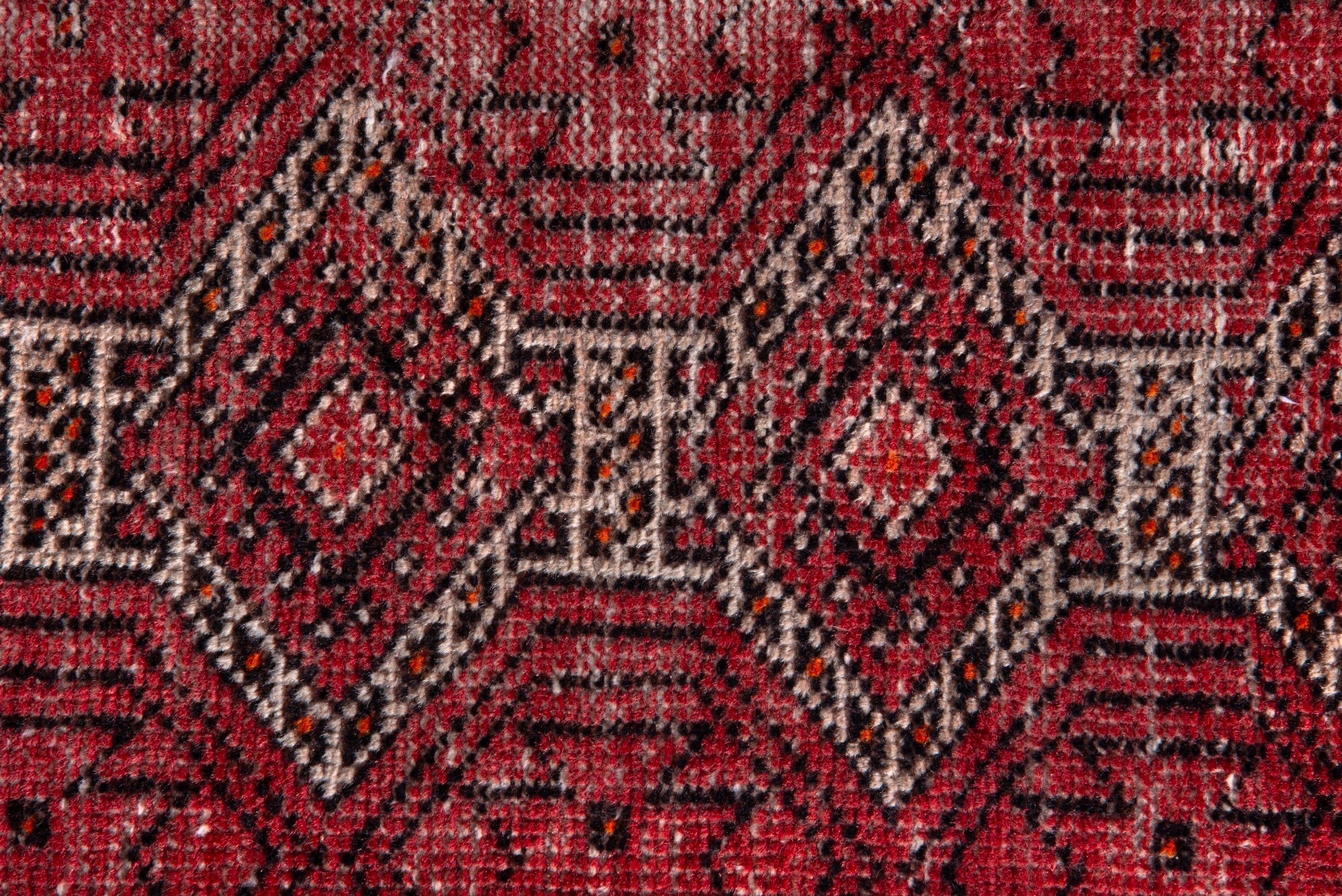 Persian Baluch accent rug in faded red and burgundy, view 10 of 16