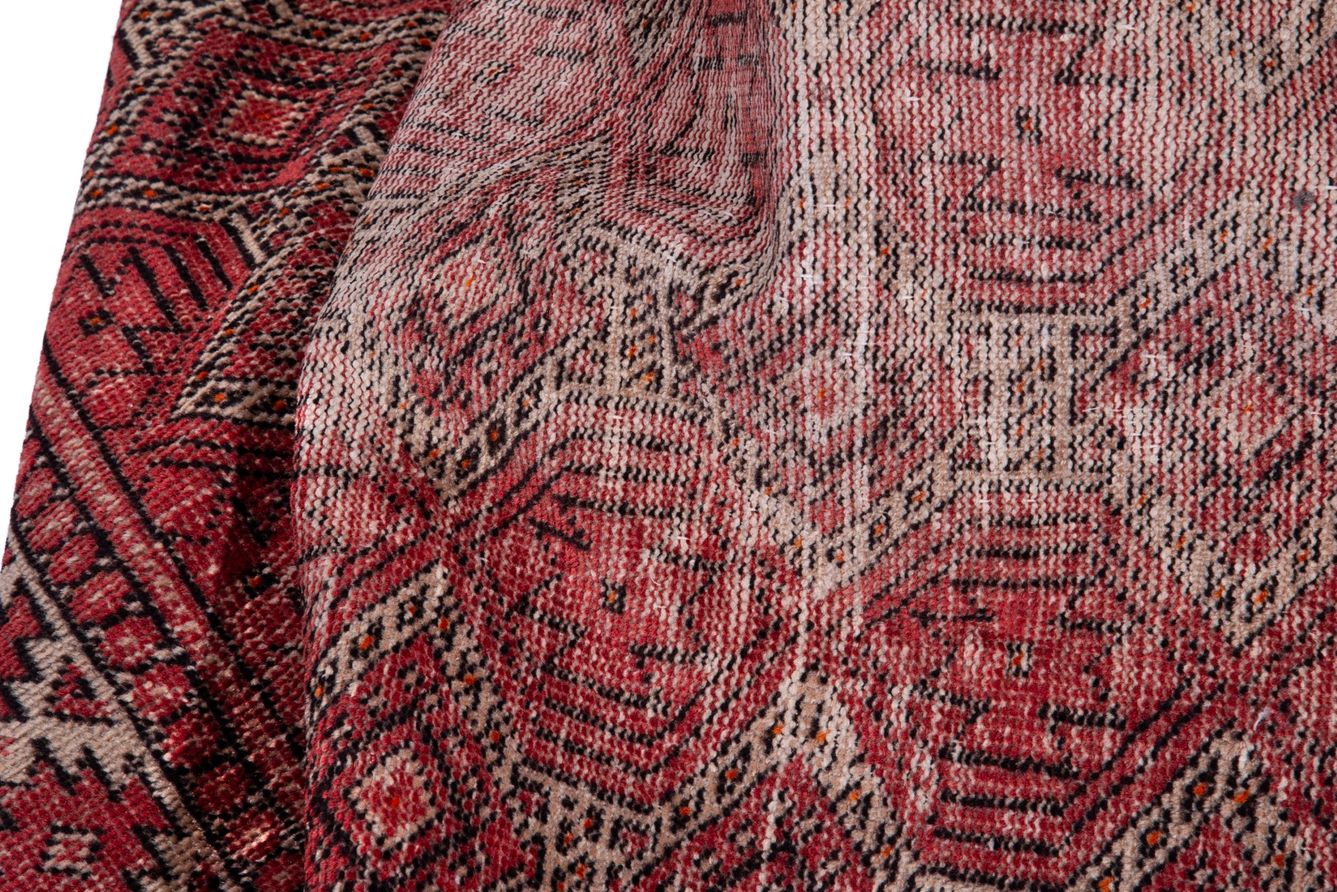 Persian Baluch accent rug in faded red and burgundy, view 13 of 16