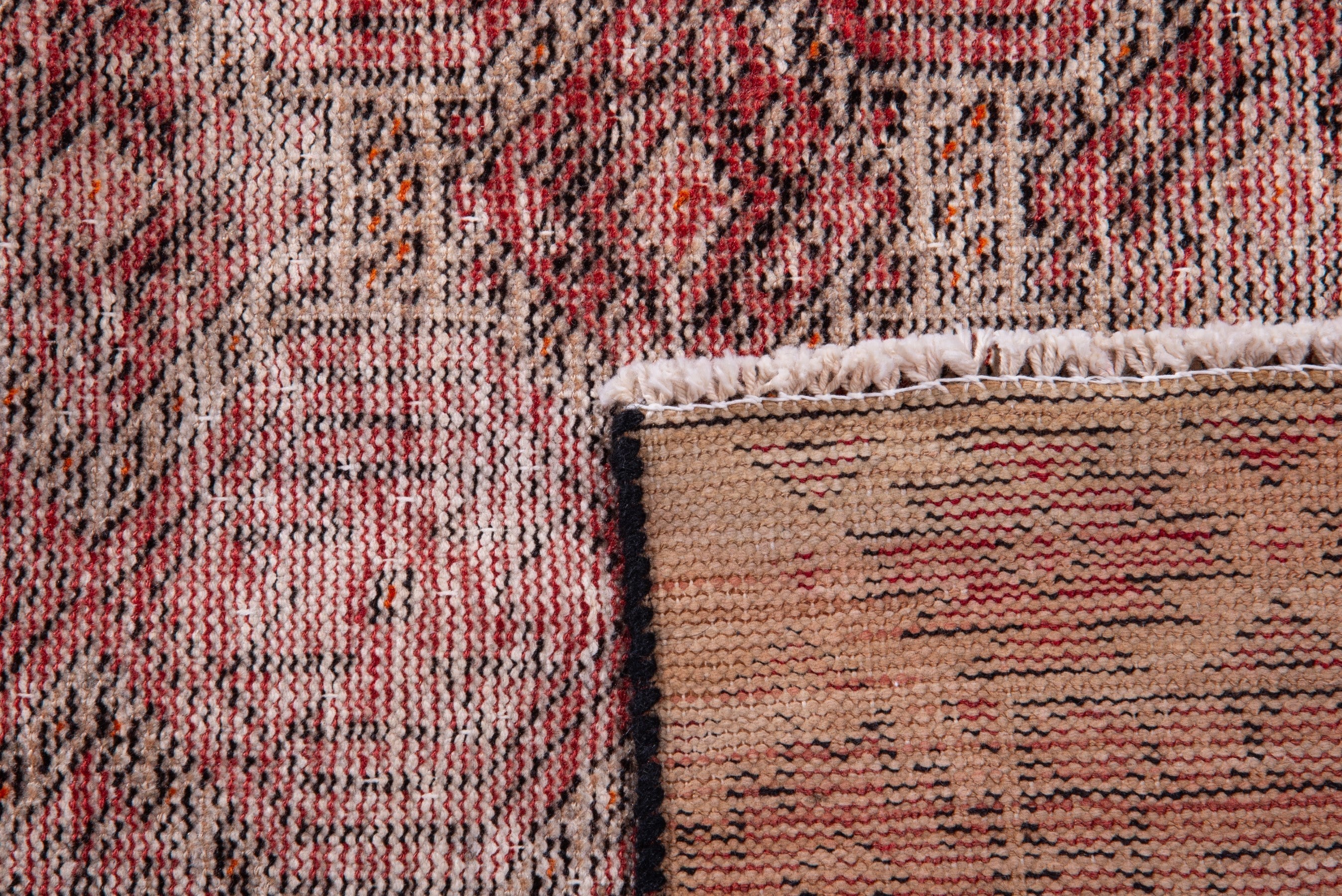 Persian Baluch accent rug in faded red and burgundy, view 16 of 16