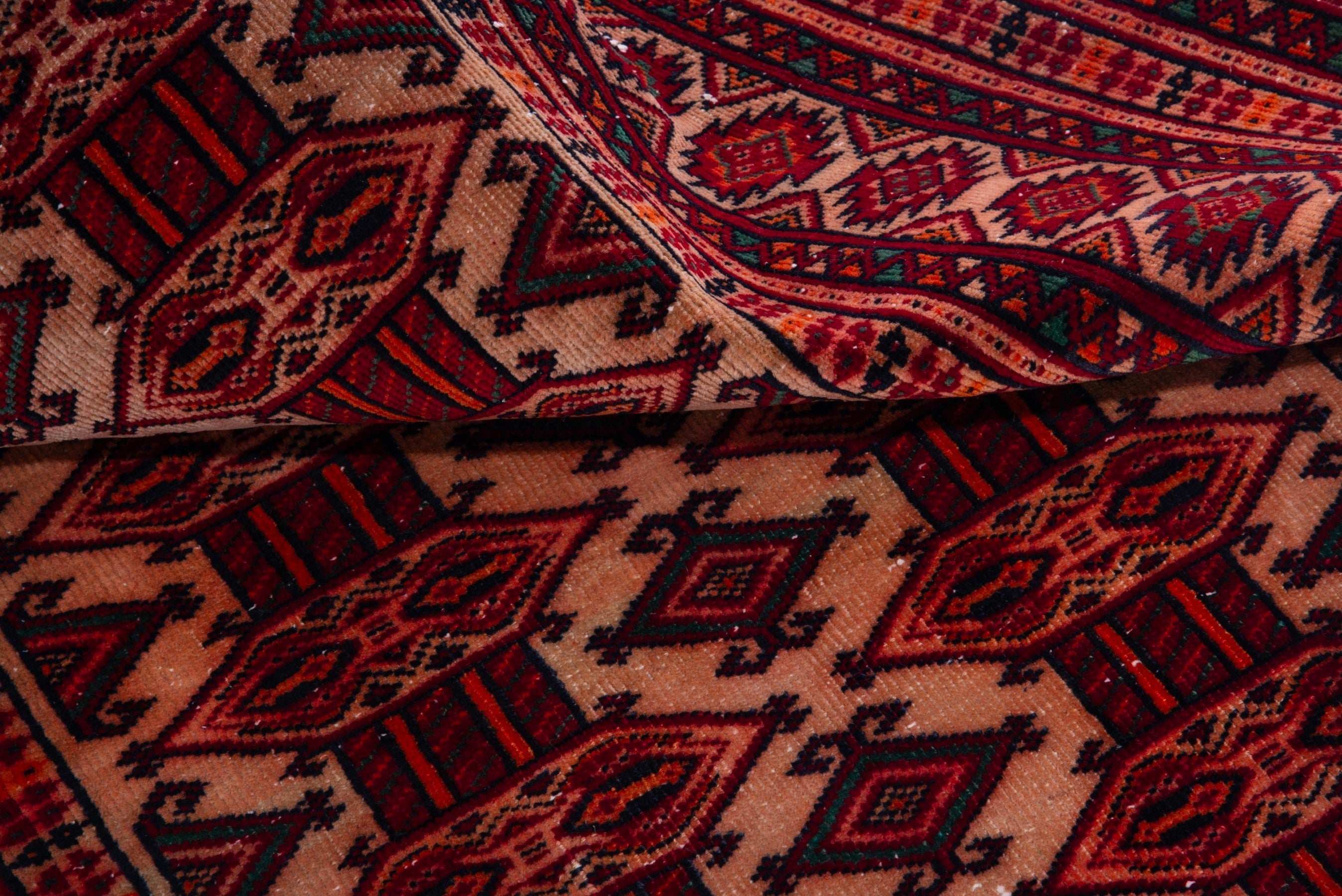 Persian Baluch accent rug in burgundy and cream, view 15 of 16
