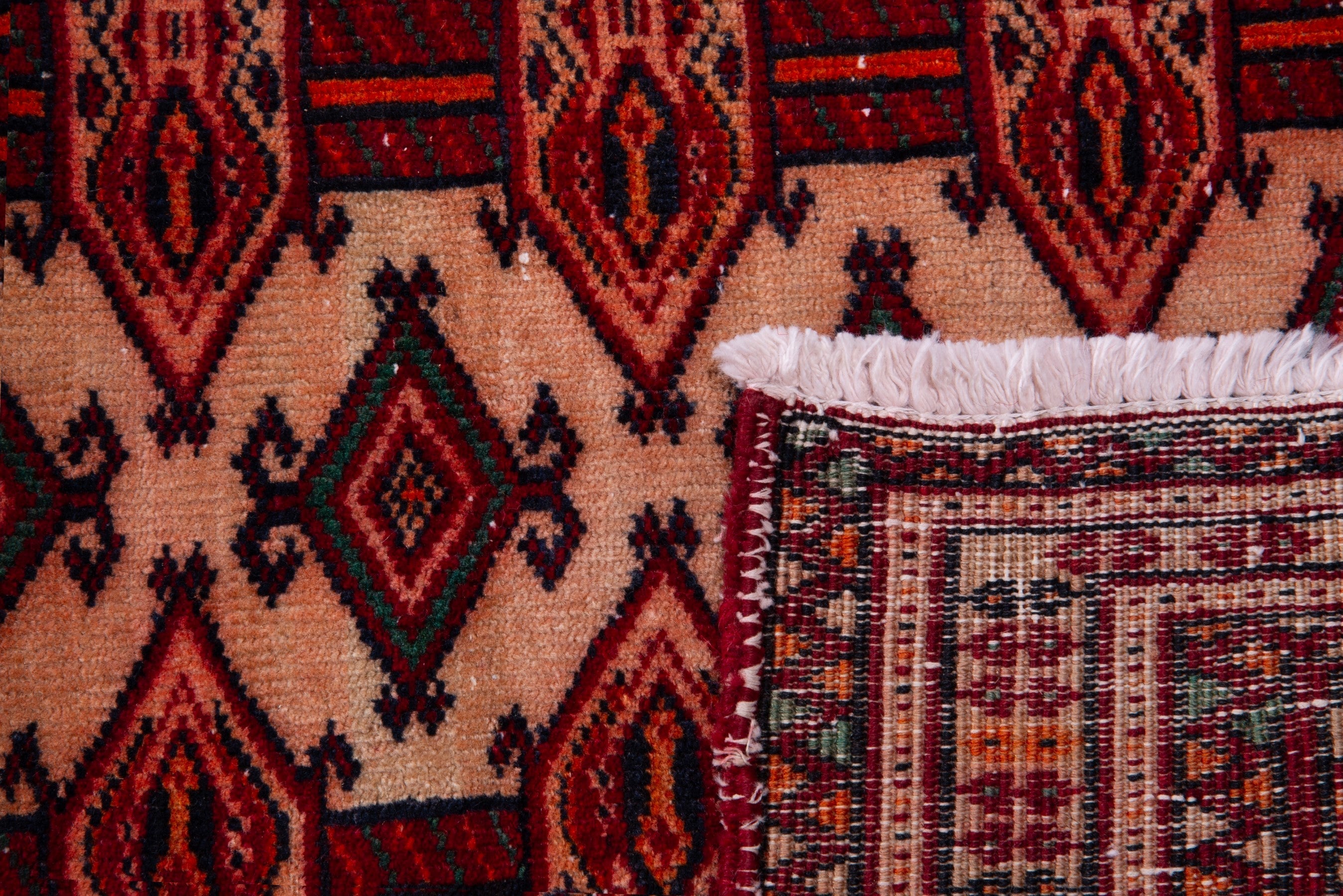 Persian Baluch accent rug in burgundy and cream, view 16 of 16