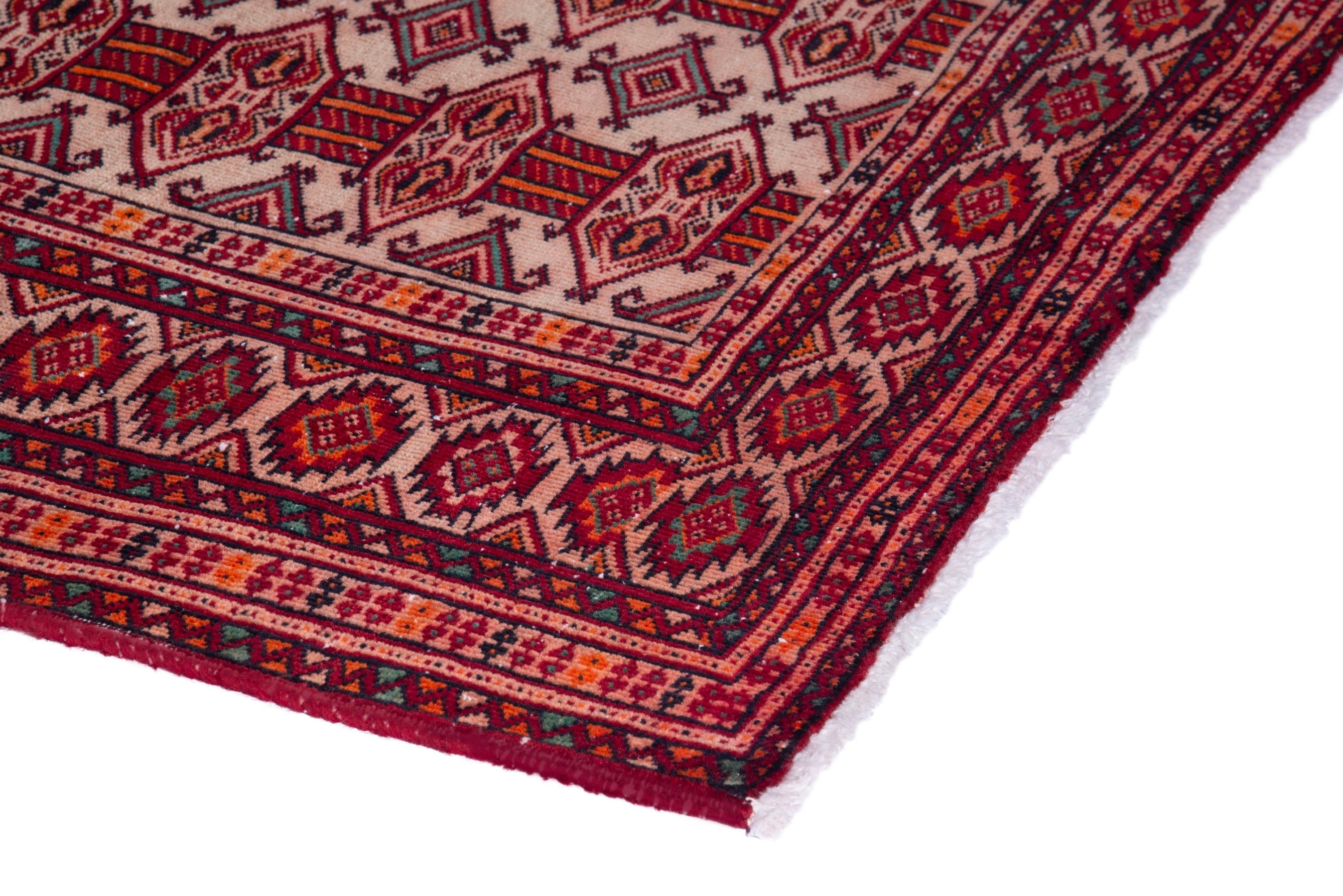 Persian Baluch accent rug in burgundy and cream, view 4 of 16