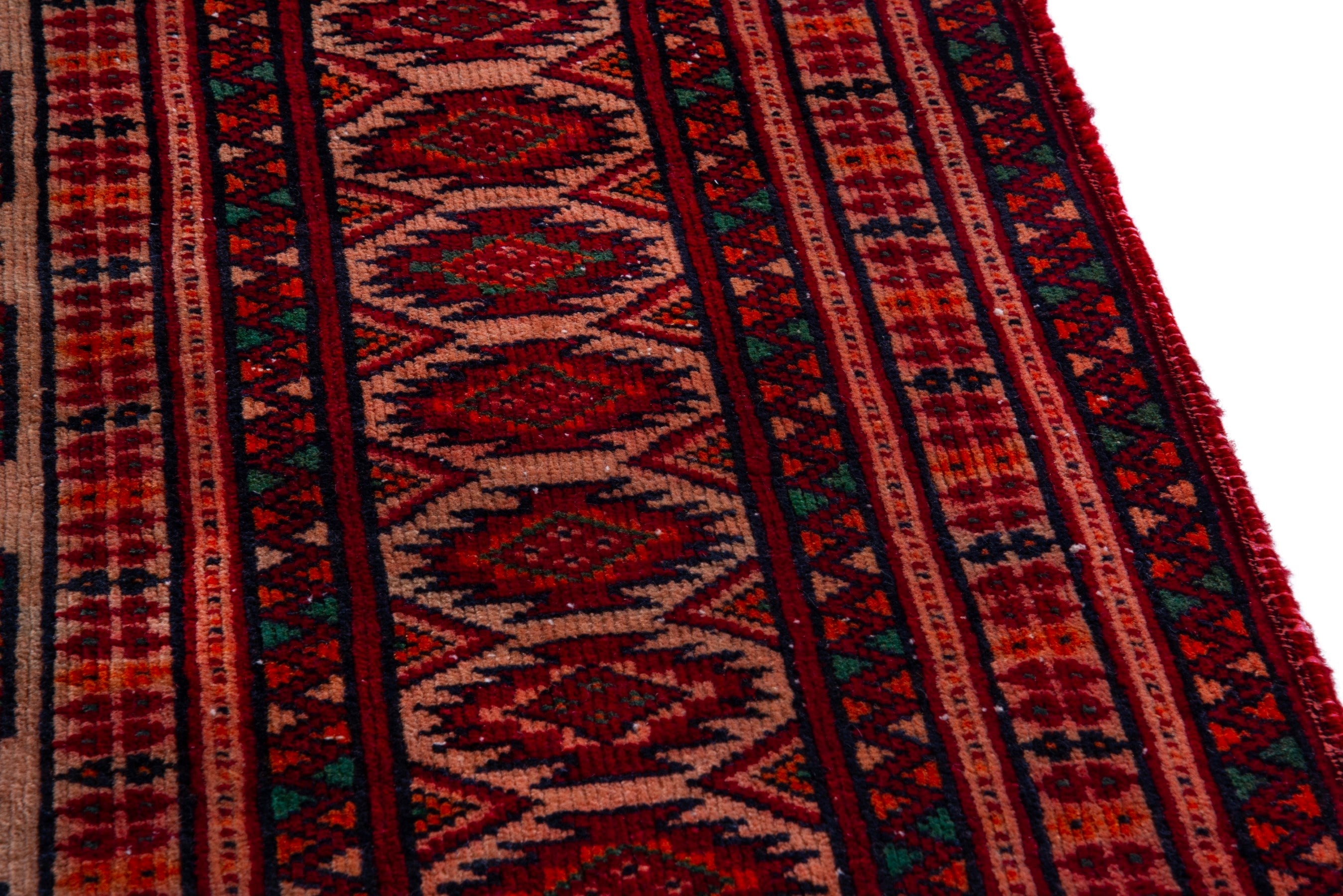 Persian Baluch accent rug in burgundy and cream, view 7 of 16