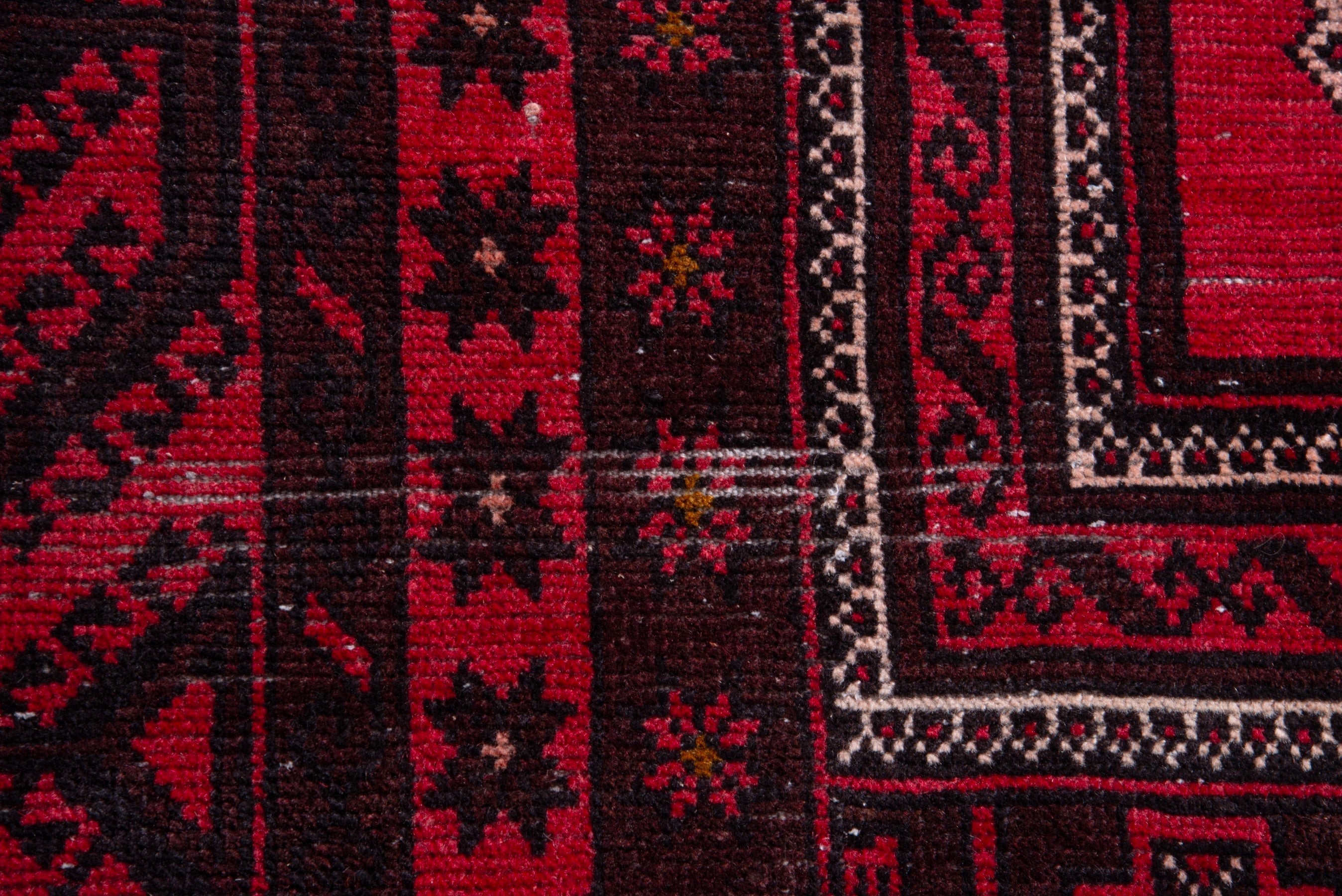 Persian Baluch area rug in deep red and burgundy, view 10 of 17