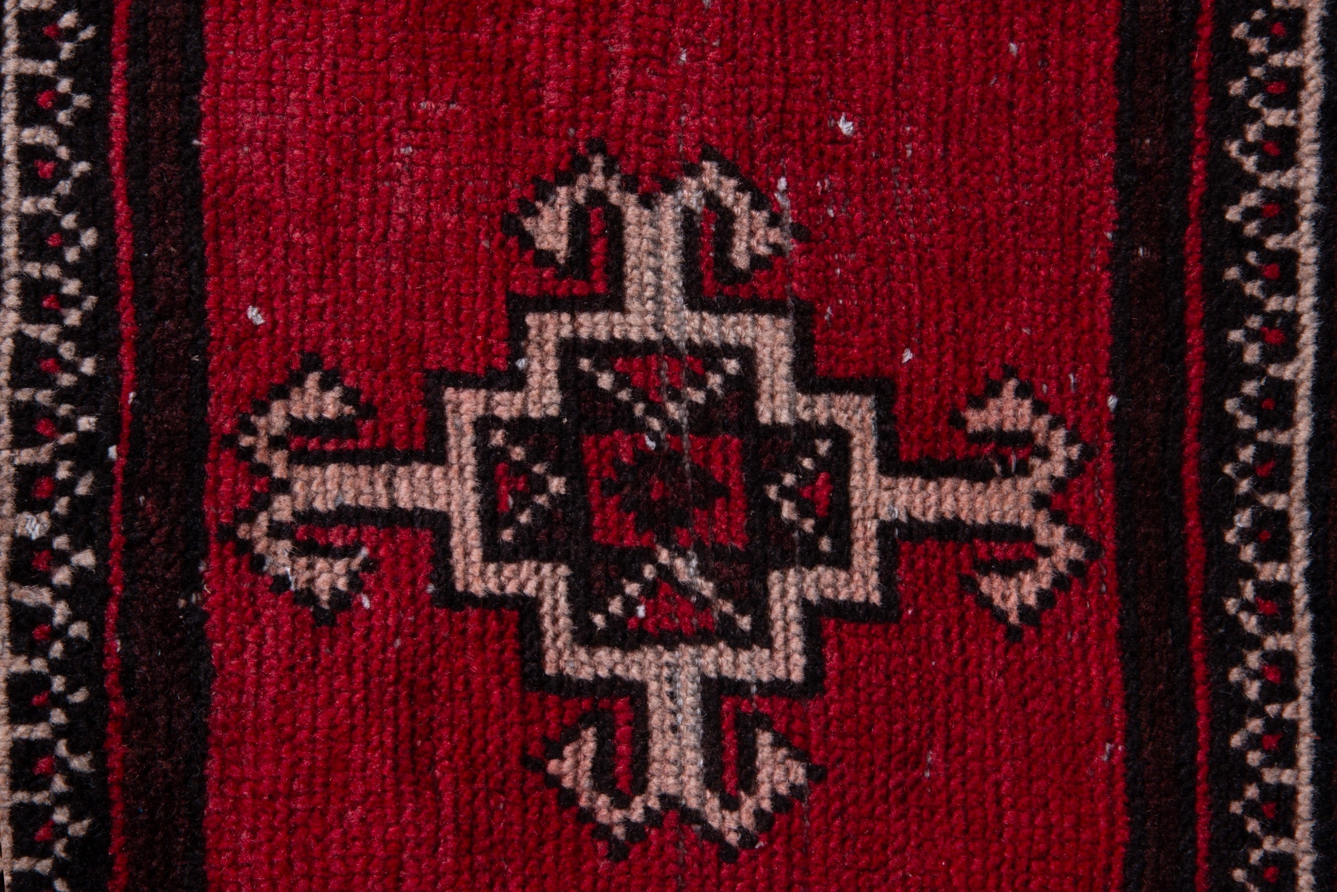 Persian Baluch area rug in deep red and burgundy, view 12 of 17
