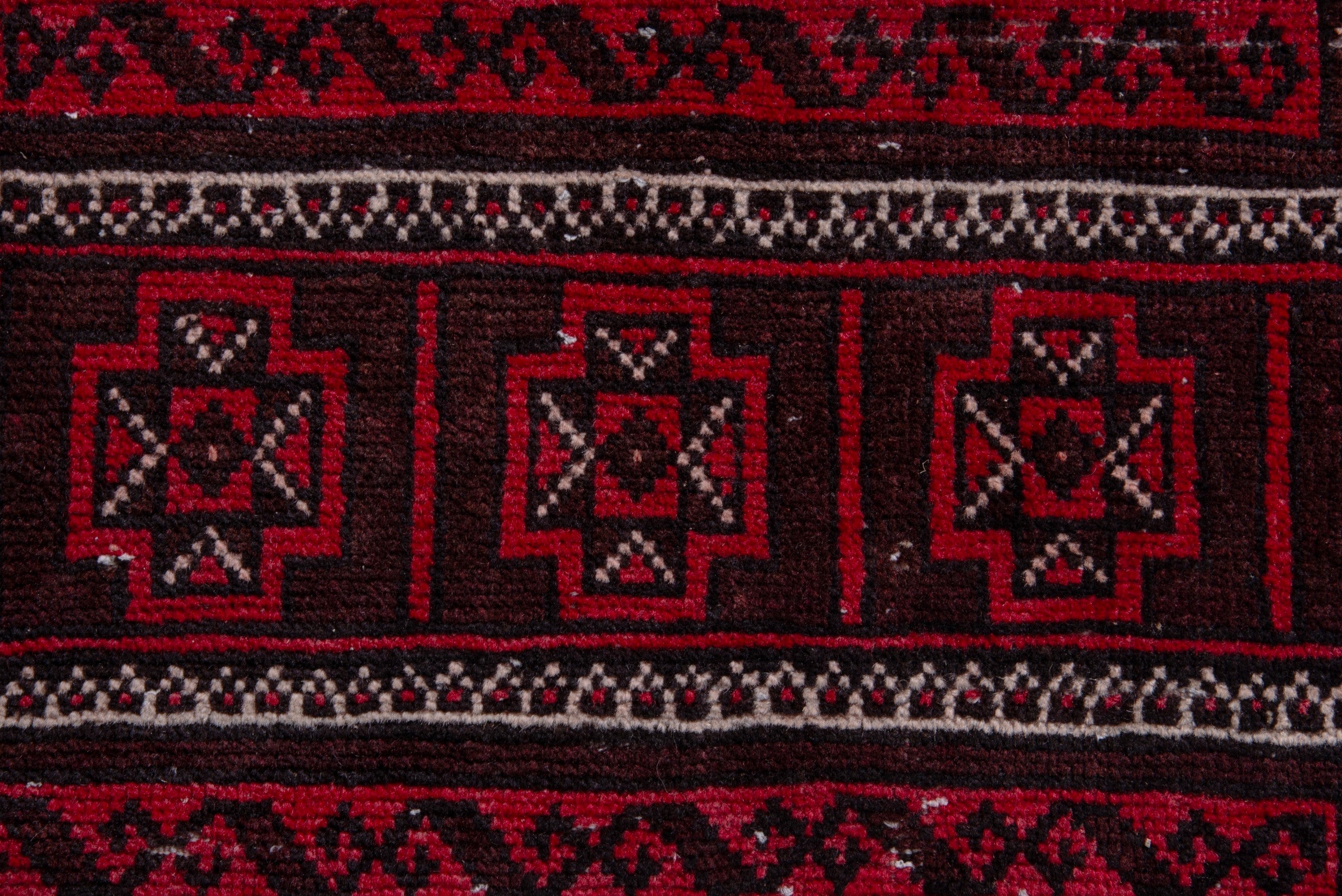 Persian Baluch area rug in deep red and burgundy, view 13 of 17