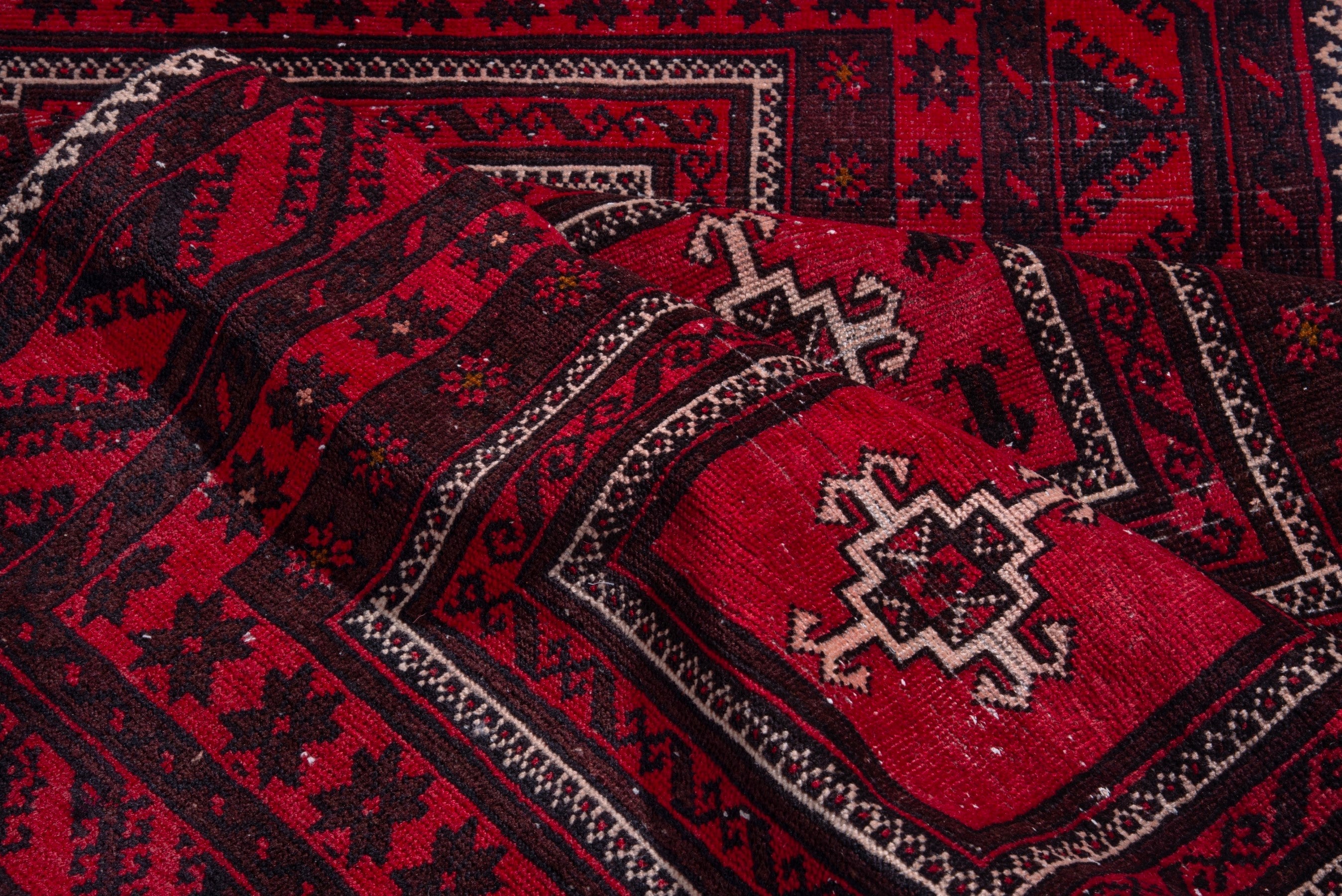 Persian Baluch area rug in deep red and burgundy, view 14 of 17