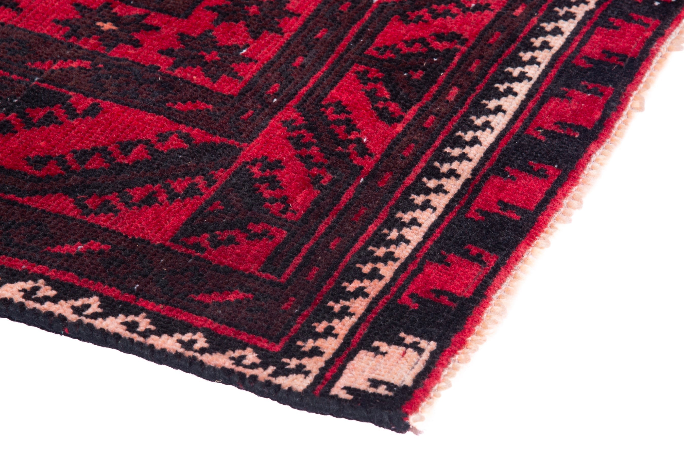 Persian Baluch area rug in deep red and burgundy, view 4 of 17