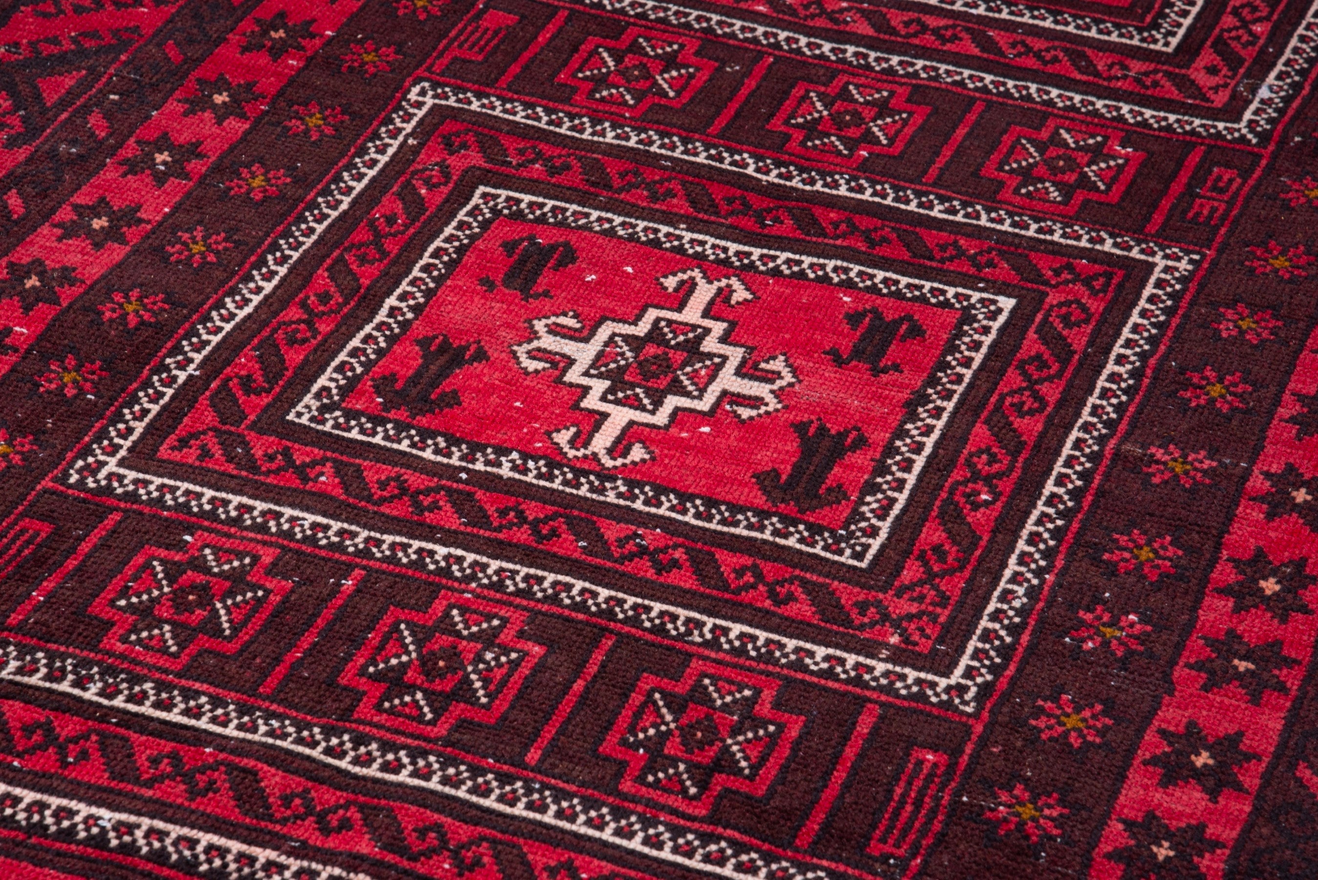 Persian Baluch area rug in deep red and burgundy, view 9 of 17
