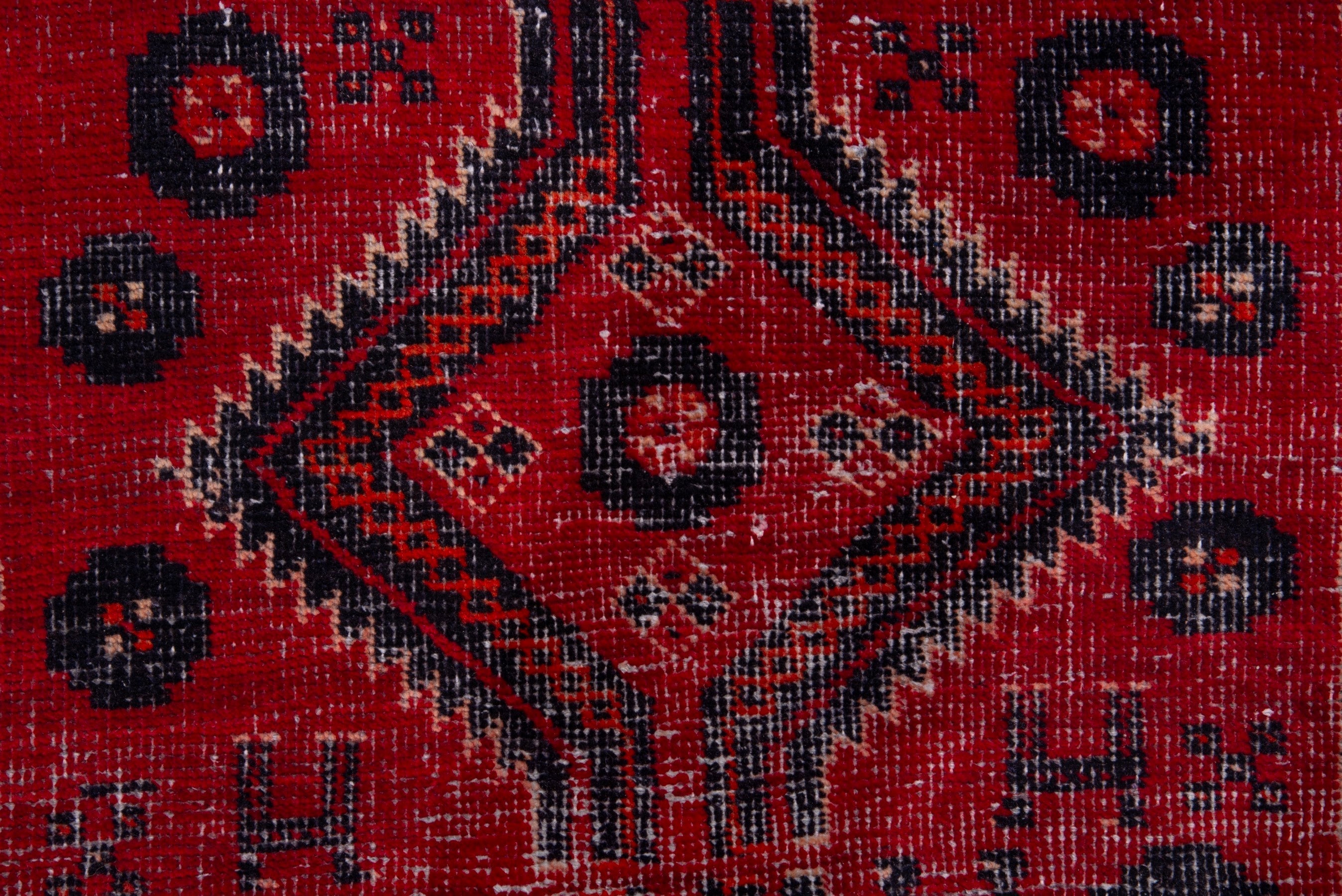 Persian Baluch accent rug in deep red and burgundy, view 11 of 16