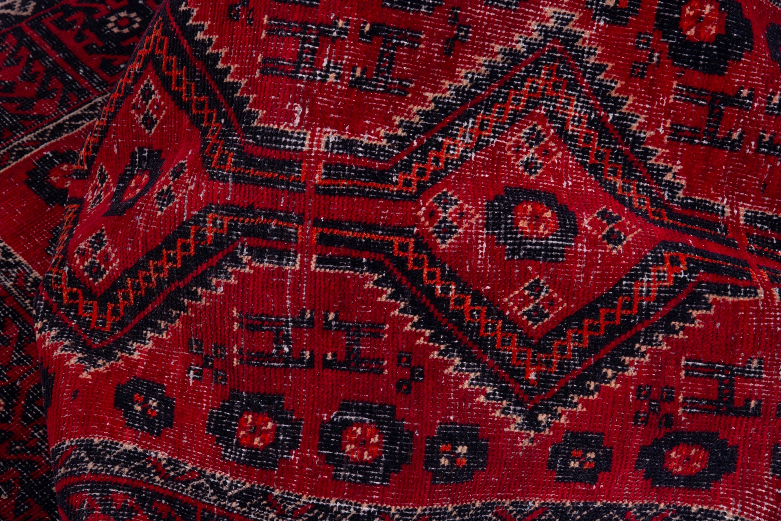 Persian Baluch accent rug in deep red and burgundy, view 13 of 16