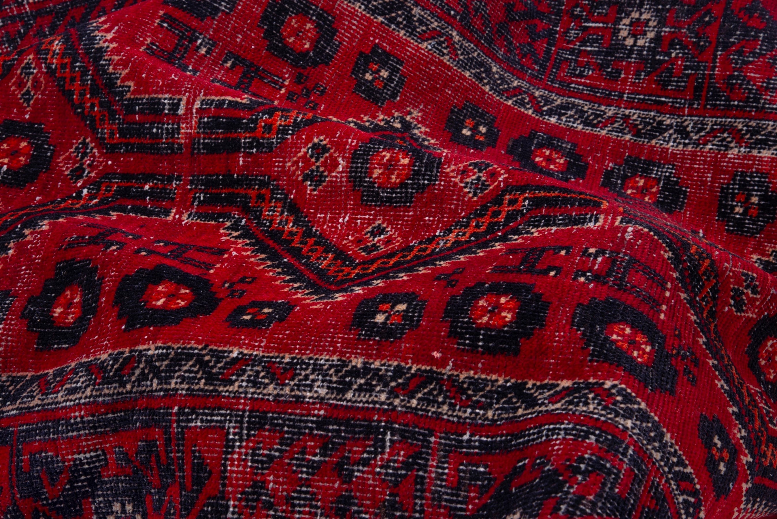 Persian Baluch accent rug in deep red and burgundy, view 14 of 16