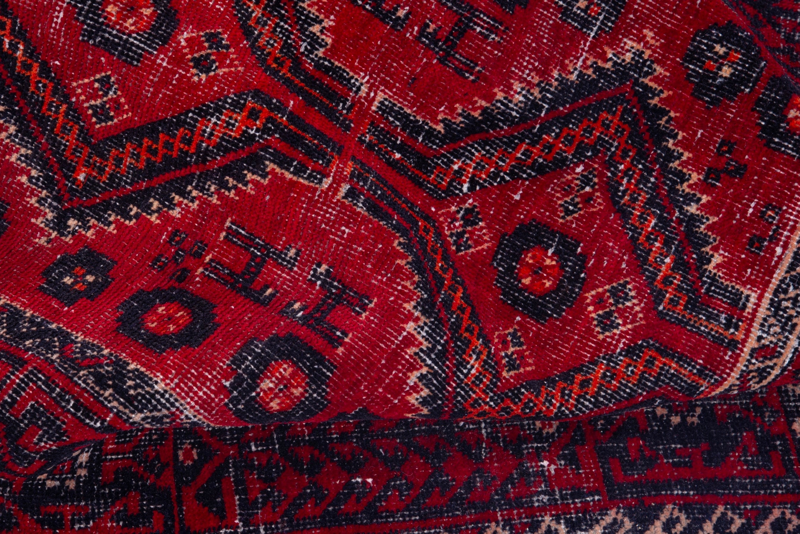 Persian Baluch accent rug in deep red and burgundy, view 15 of 16