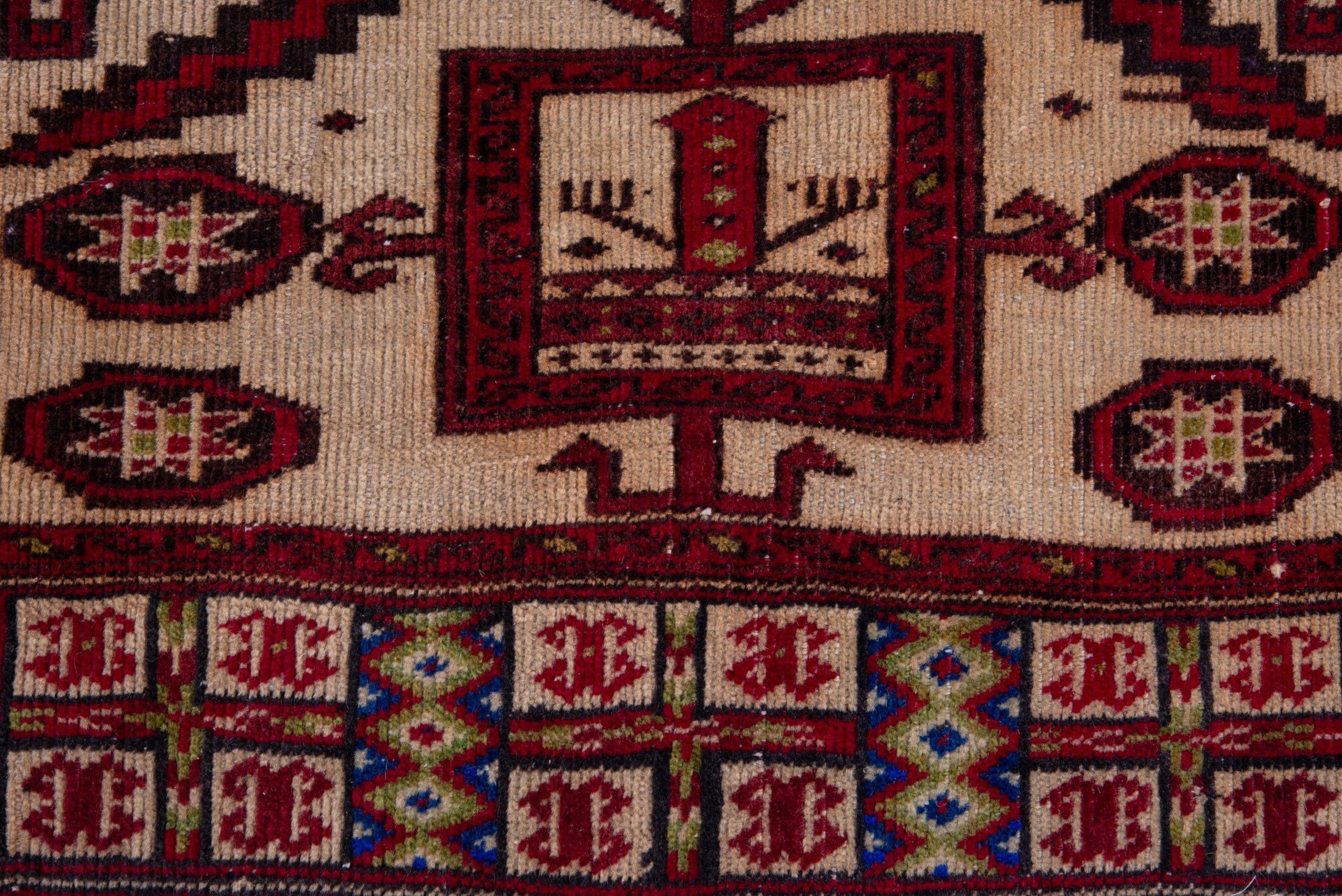Persian Baluch accent rug in burgundy and cream, view 10 of 16