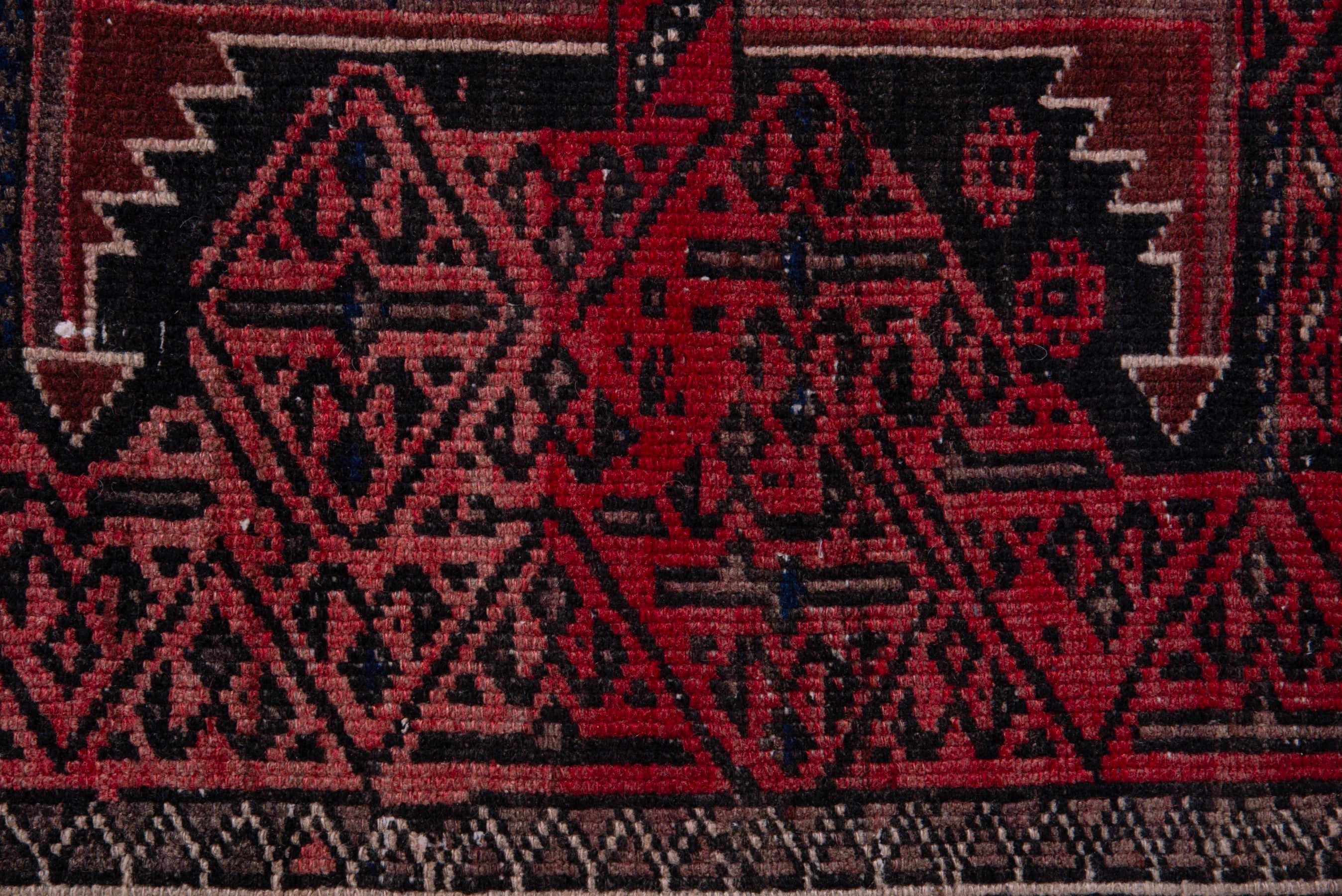 Persian Baluch accent rug in deep red and burgundy, view 12 of 16