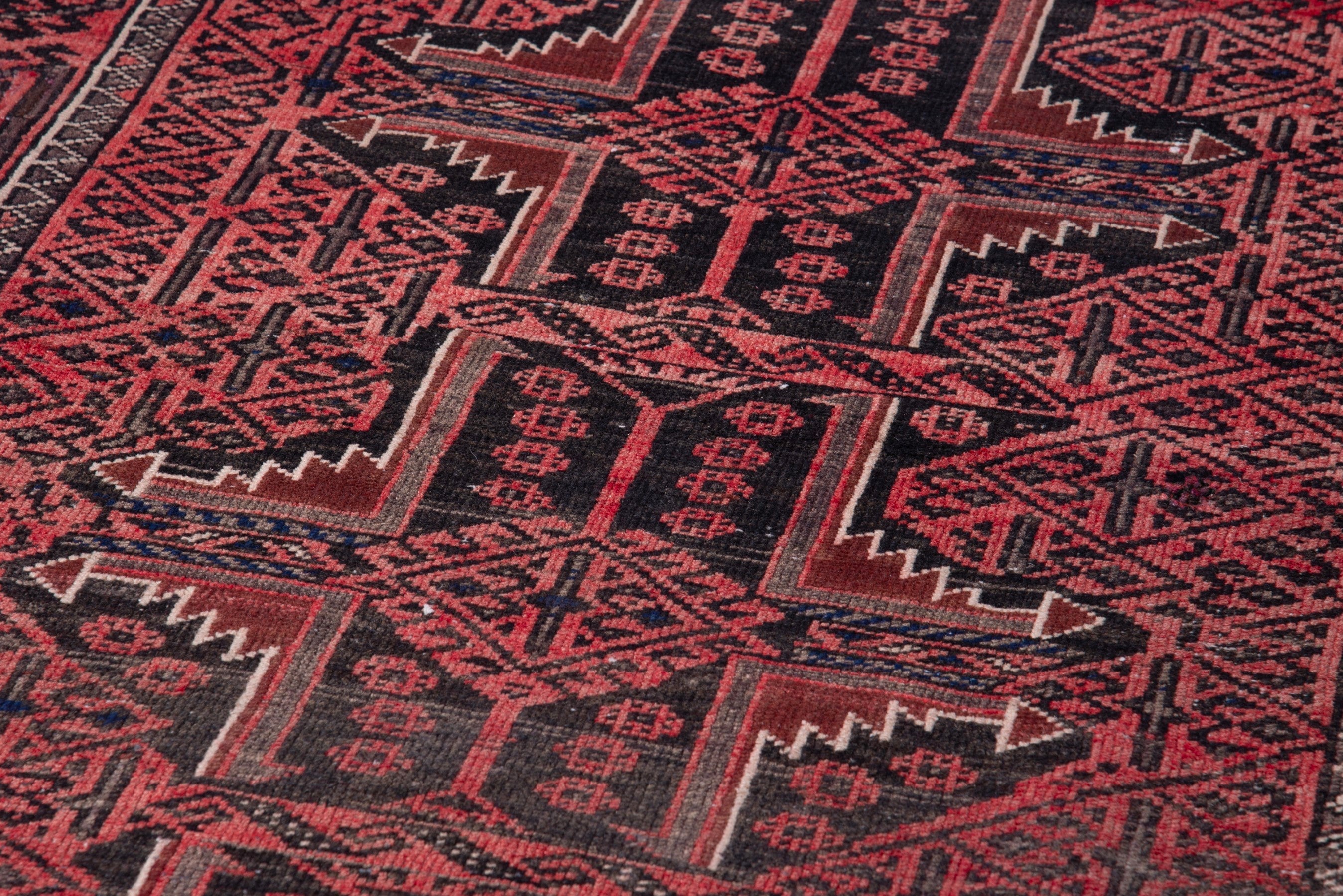 Persian Baluch accent rug in deep red and burgundy, view 9 of 16