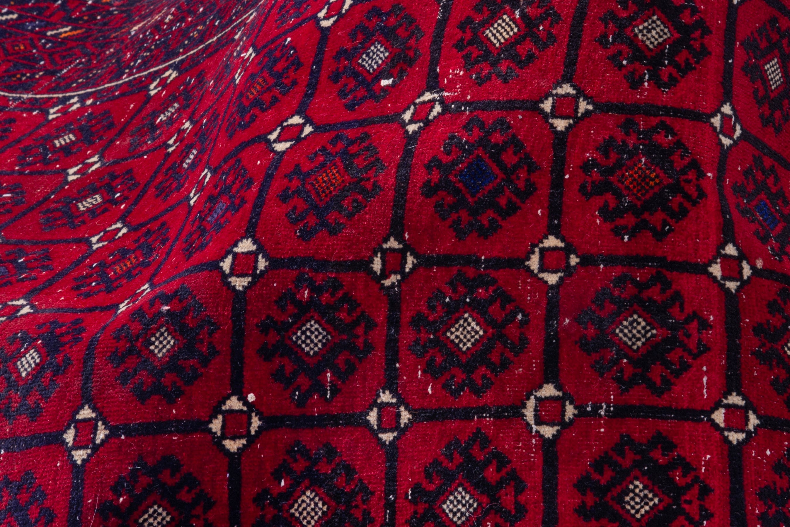 Persian Baluch runner rug in deep red and burgundy, view 14 of 16