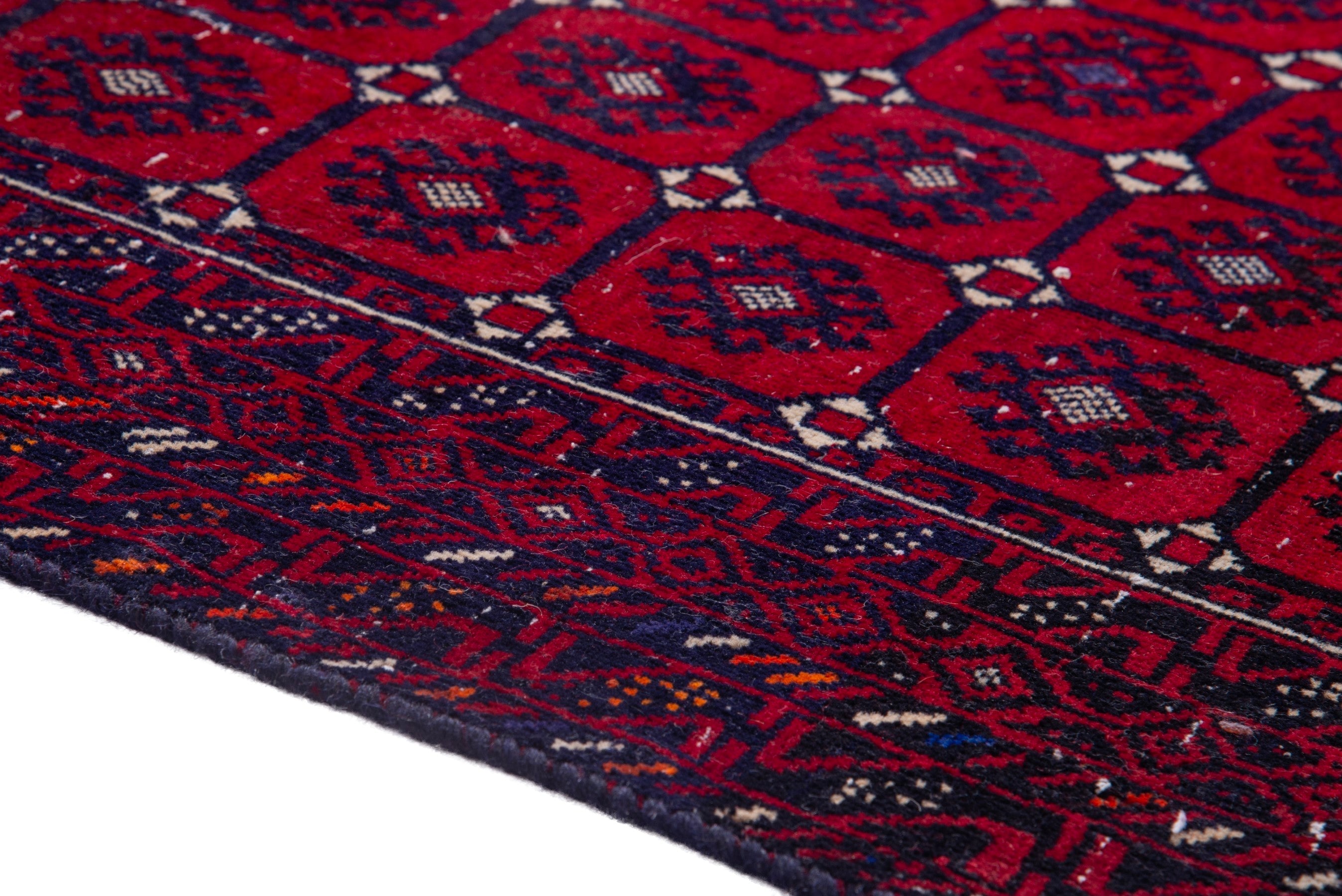 Persian Baluch runner rug in deep red and burgundy, view 8 of 16