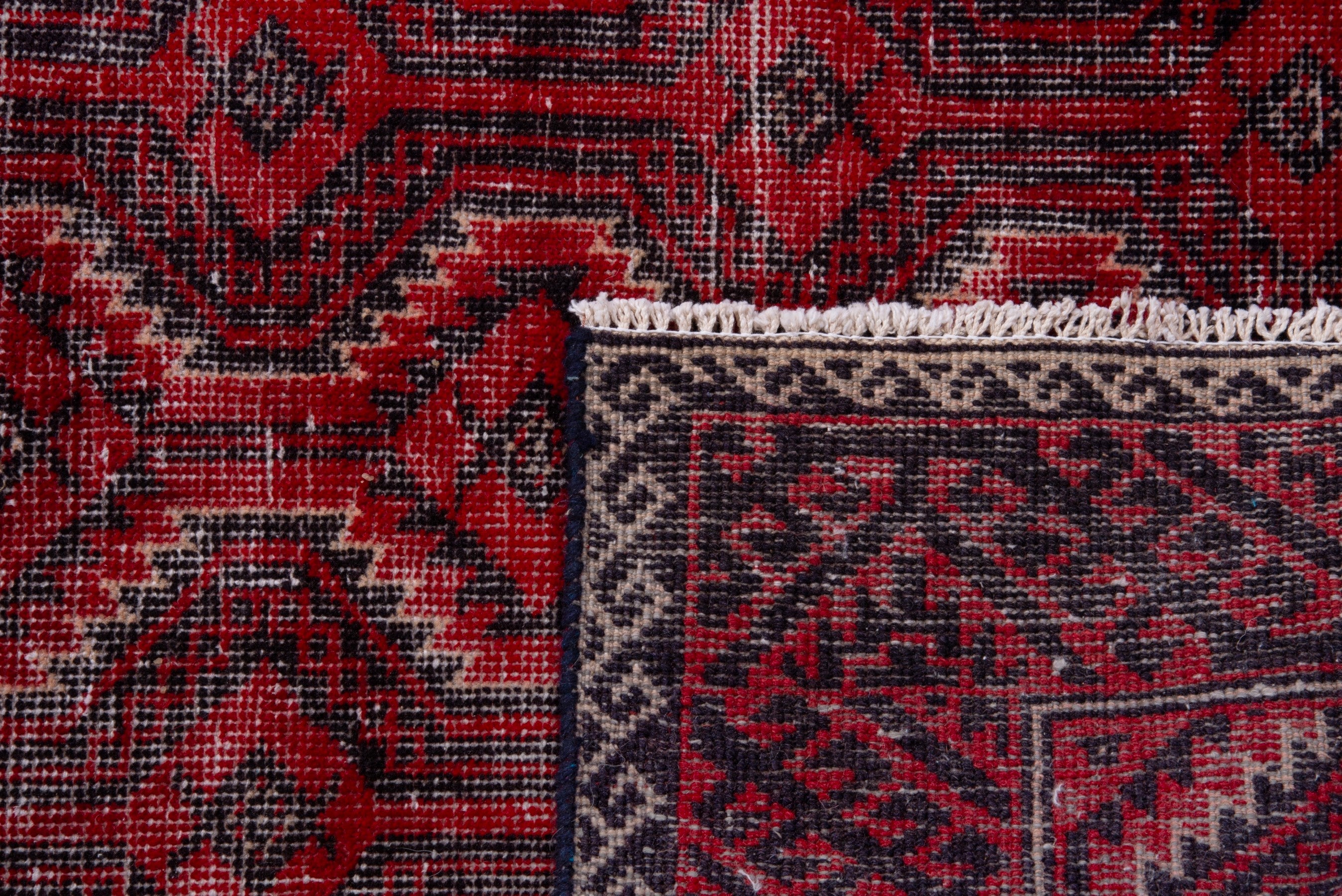 Persian Baluch runner rug in deep red and faded red, view 17 of 17