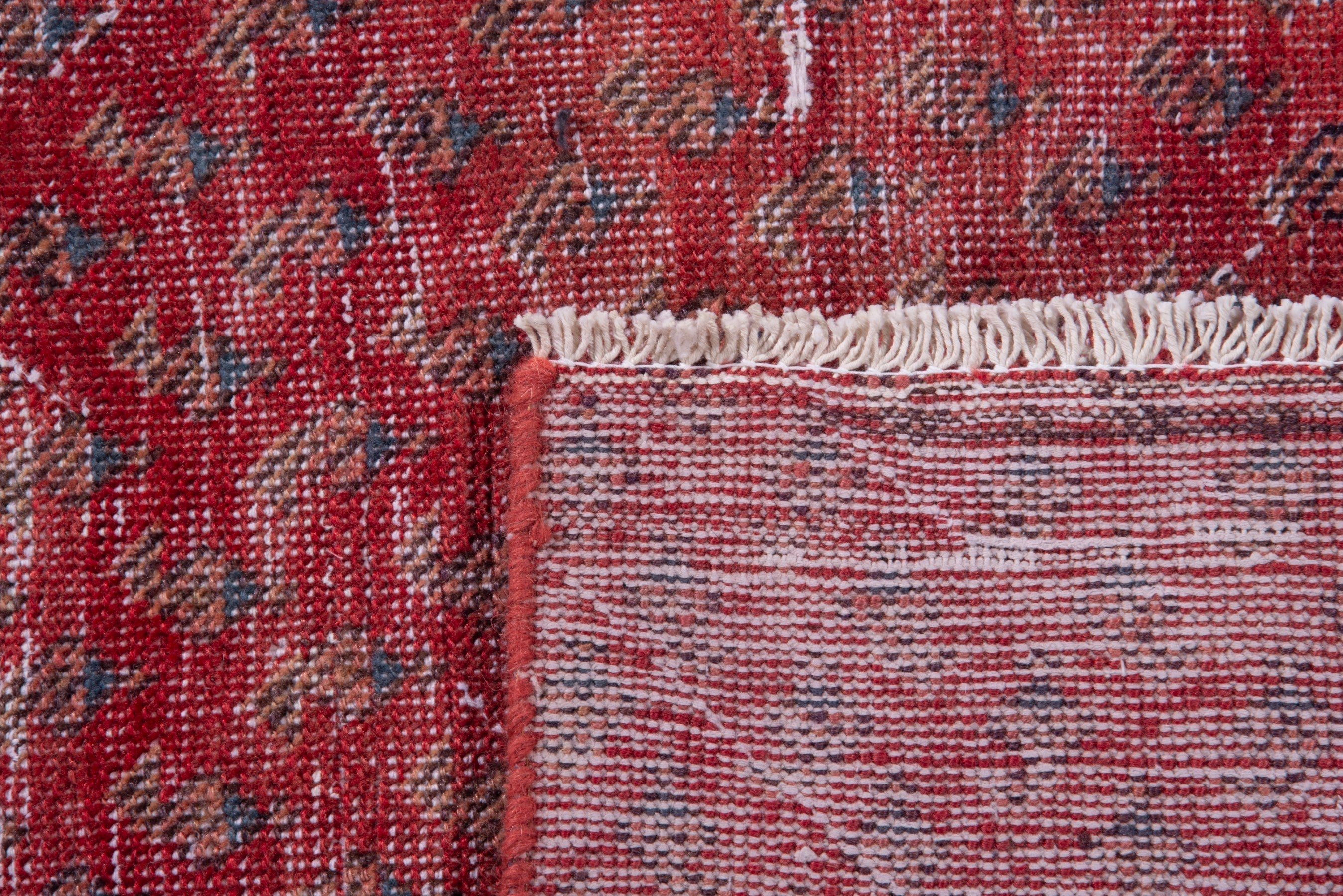 Persian Botteh runner rug in faded red and deep red, view 16 of 16