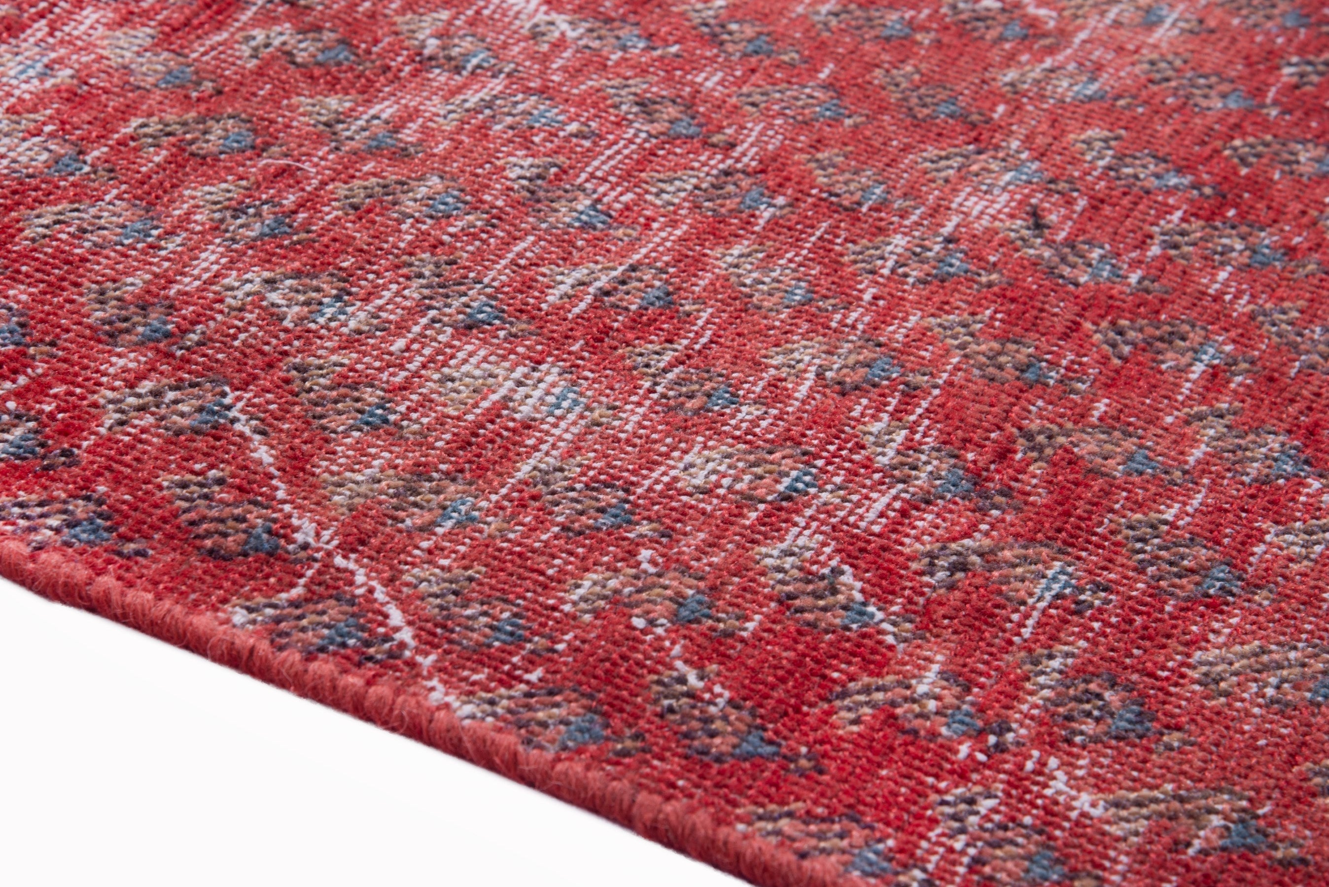 Persian Botteh runner rug in faded red and deep red, view 8 of 16