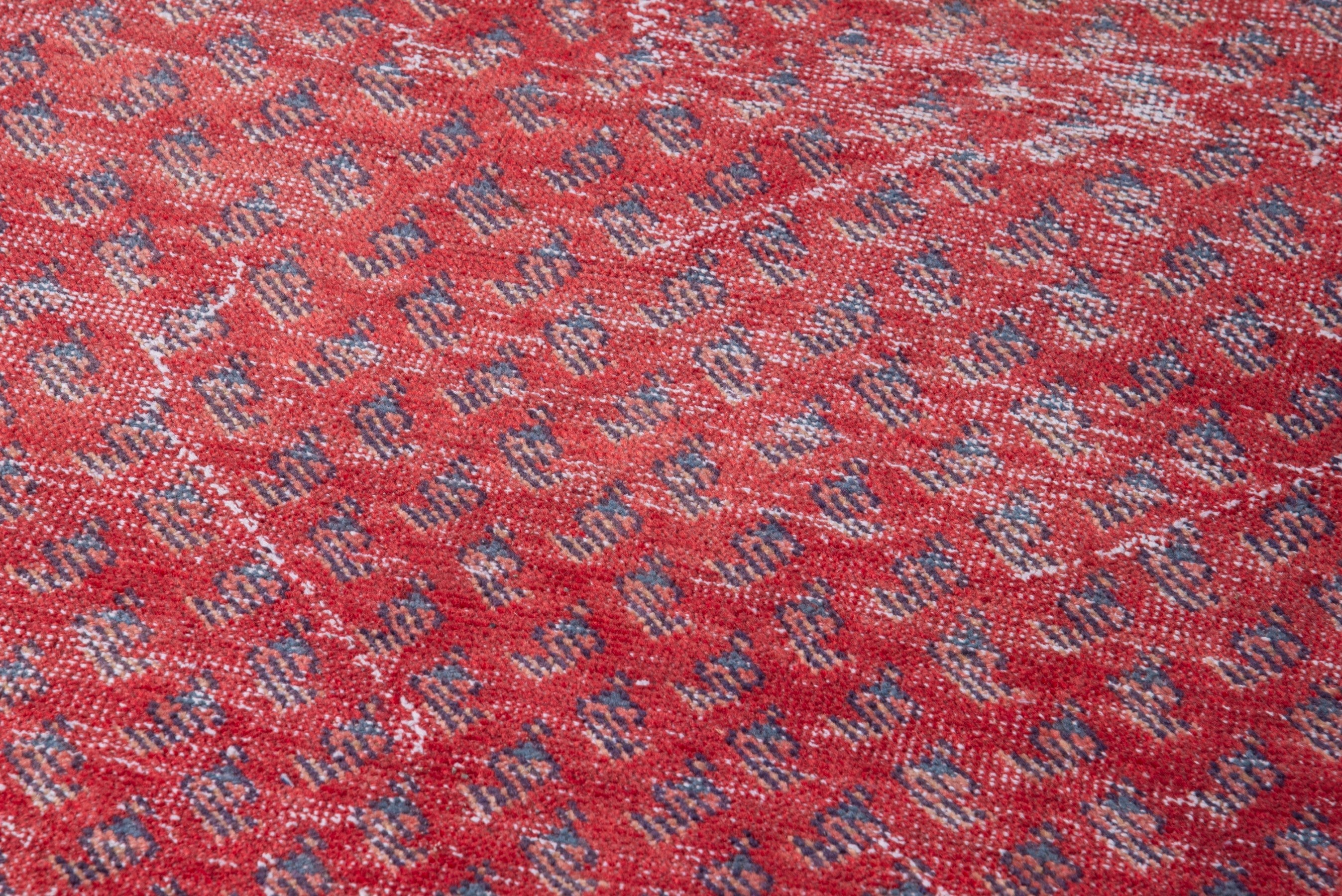 Persian Botteh runner rug in faded red and deep red, view 9 of 16