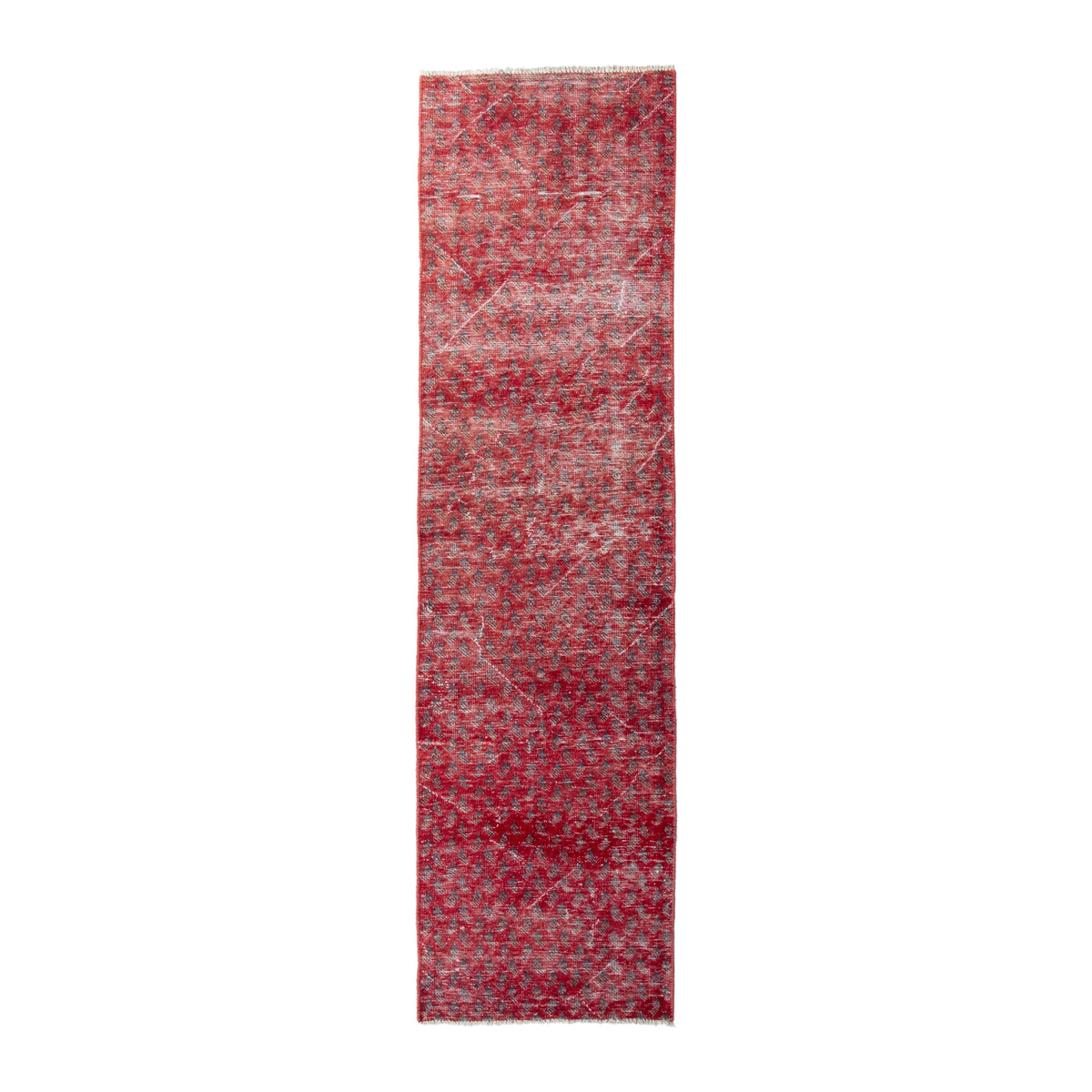 Persian Botteh runner rug in faded red and deep red, 2' x 7'5"