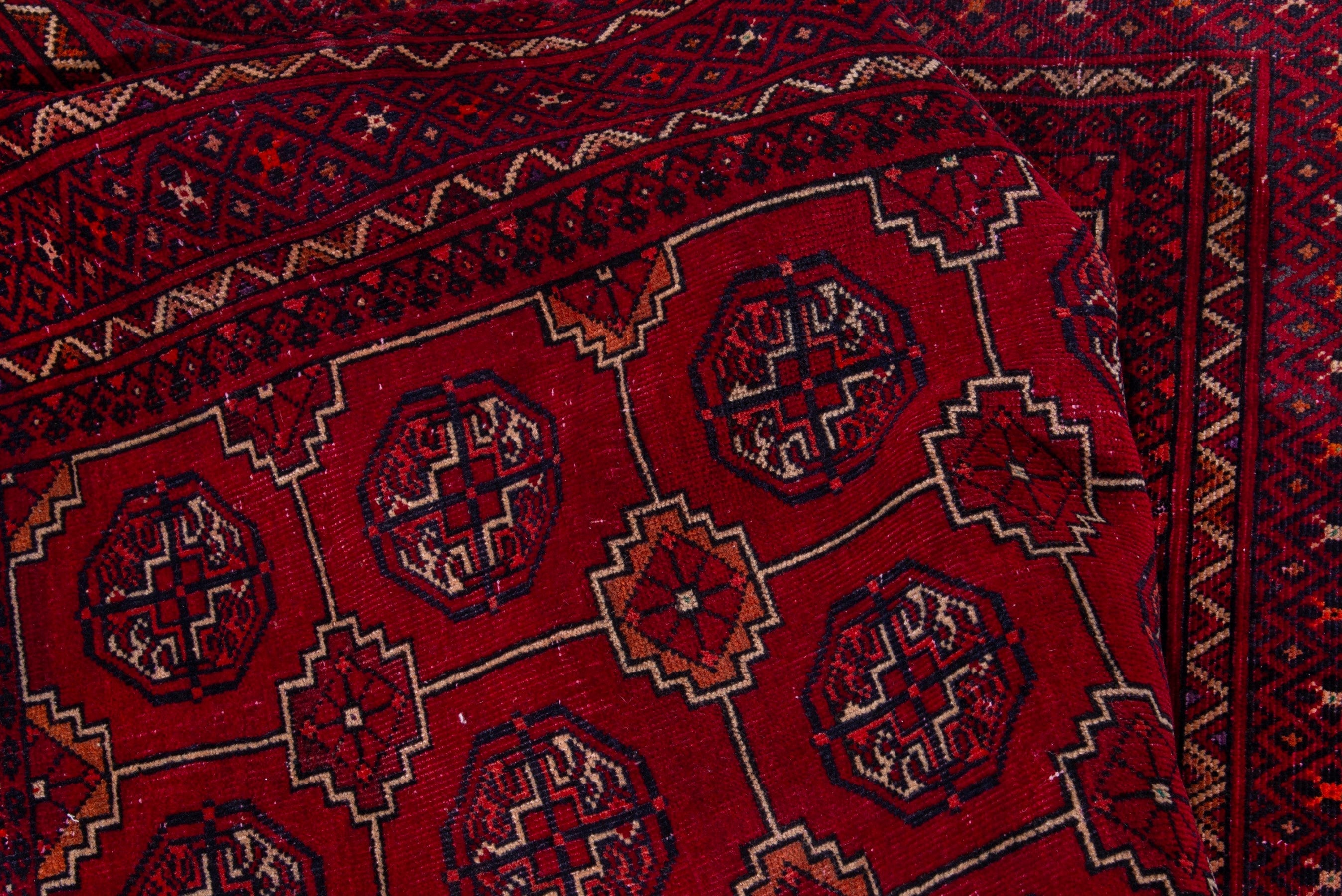 Persian Baluch accent rug in burgundy and deep red, view 13 of 18