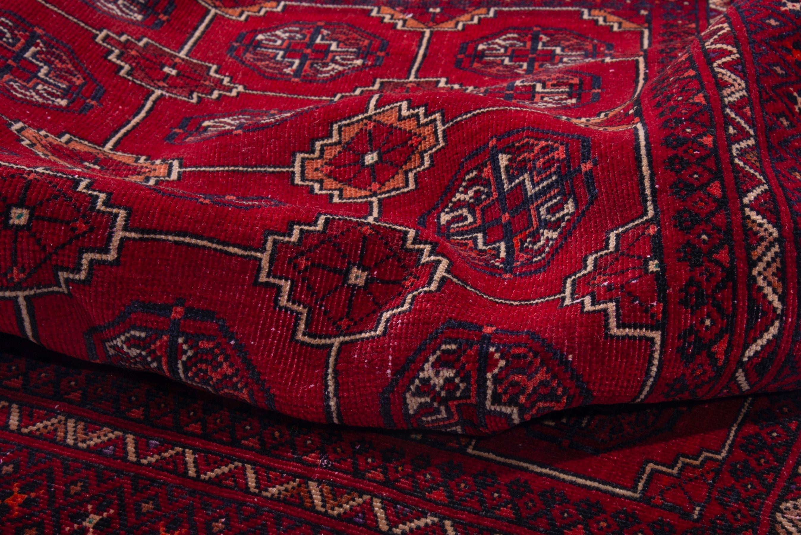 Persian Baluch accent rug in burgundy and deep red, view 14 of 18