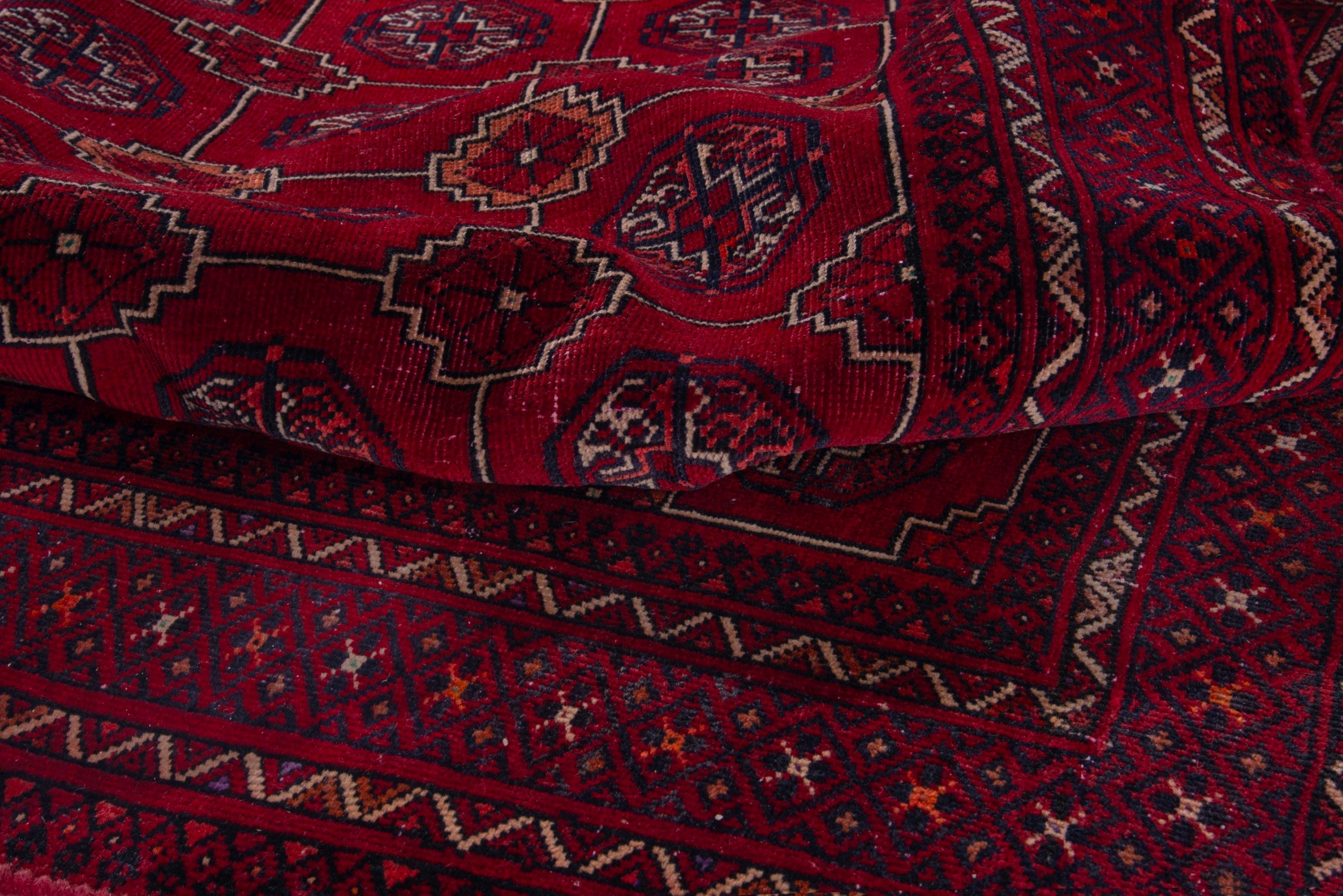 Persian Baluch accent rug in burgundy and deep red, view 15 of 18