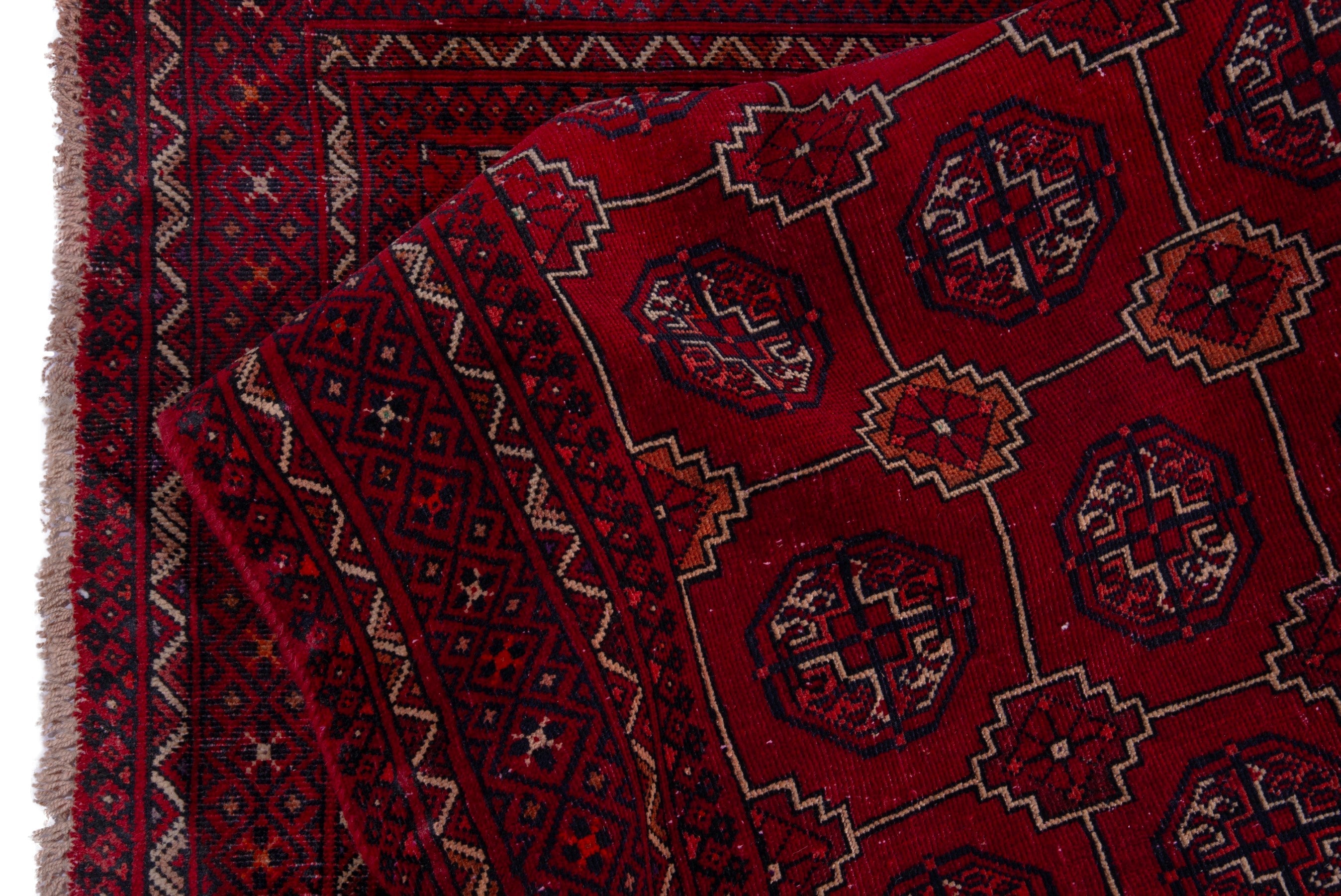 Persian Baluch accent rug in burgundy and deep red, view 17 of 18