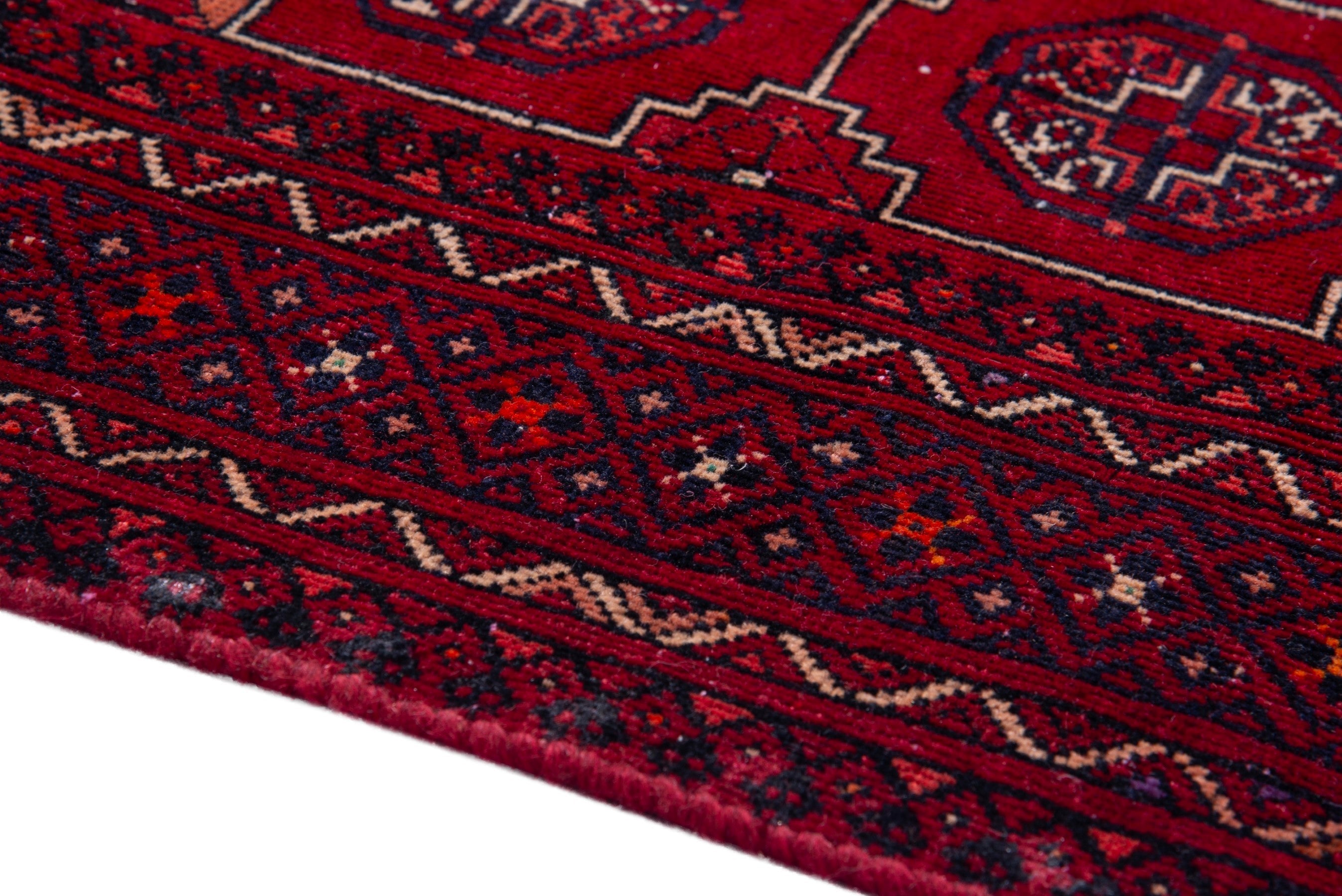 Persian Baluch accent rug in burgundy and deep red, view 8 of 18