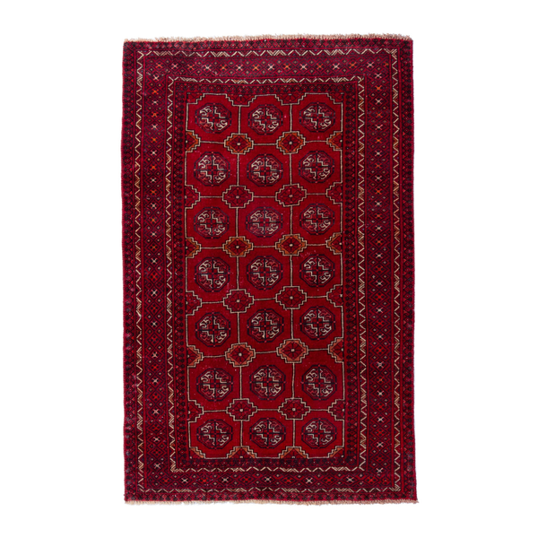 Persian Baluch accent rug in burgundy and deep red, 3'3" x 5'4"