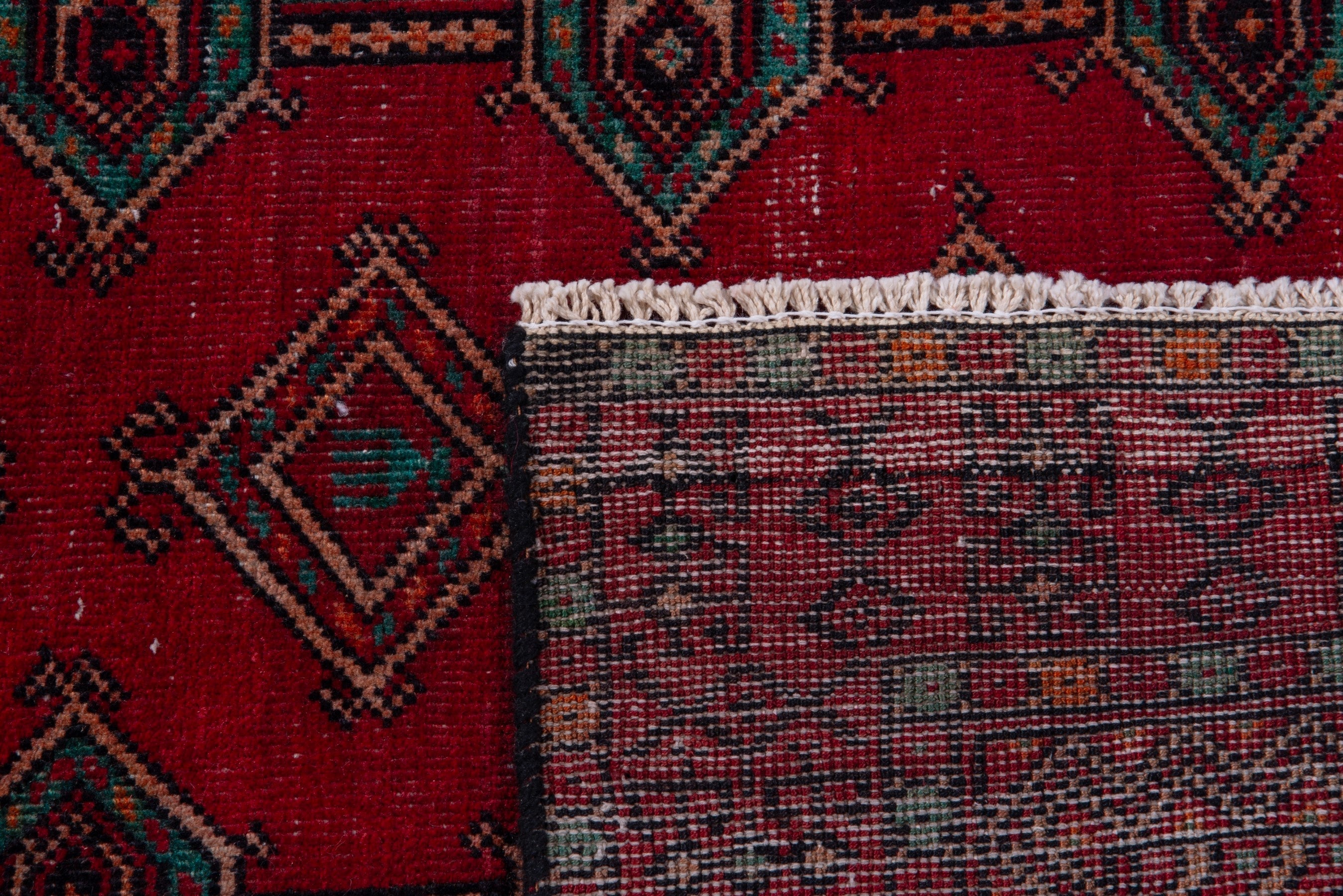 Persian Baluch accent rug in deep red and burgundy, view 17 of 17
